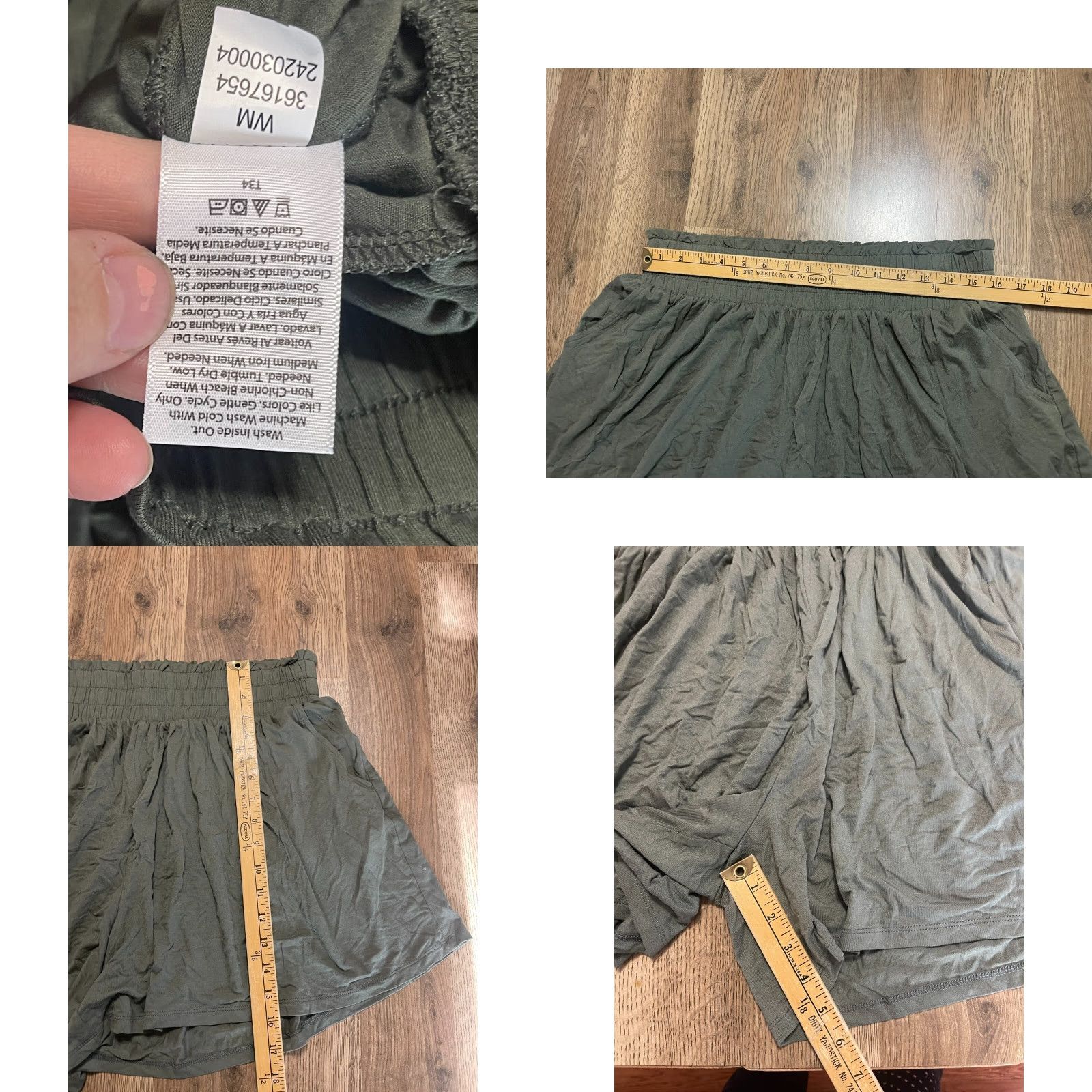 Vintage Terra & Sky Shorts Women's 0X Green Pull On Side Pockets Casual Regular Inseam 5.5 in Size 40" / US 18 - 8 Thumbnail