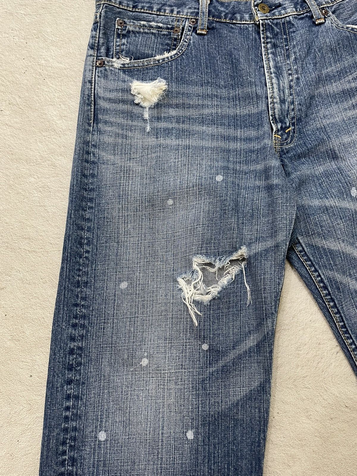 Kapital 2000s Japan Jorts Distressed Denim Ripped Jeans Ifsix LGB Size US 34 / EU 50 - 2 Thumbnail