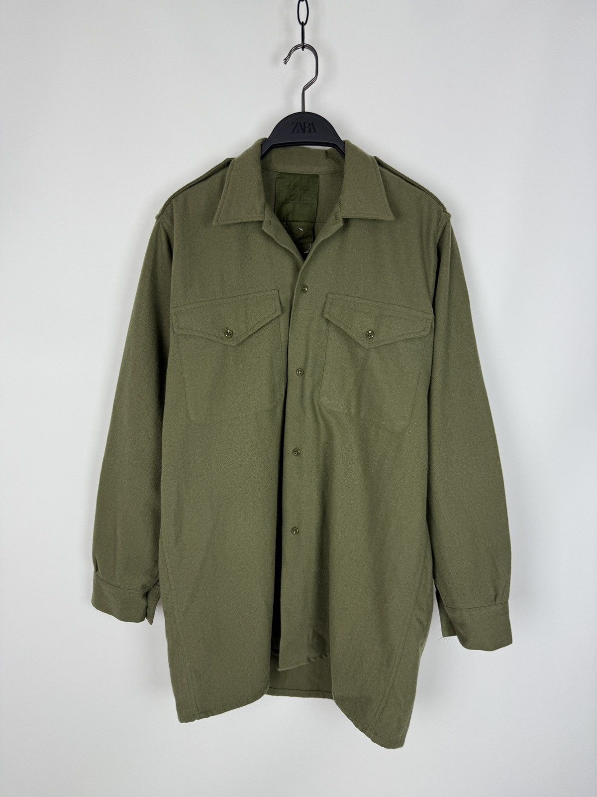Vintage 1970’s Vintage British Royal Army Green Wool Combat Shirt Size US M / EU 48-50 / 2 - 1 Thumbnail