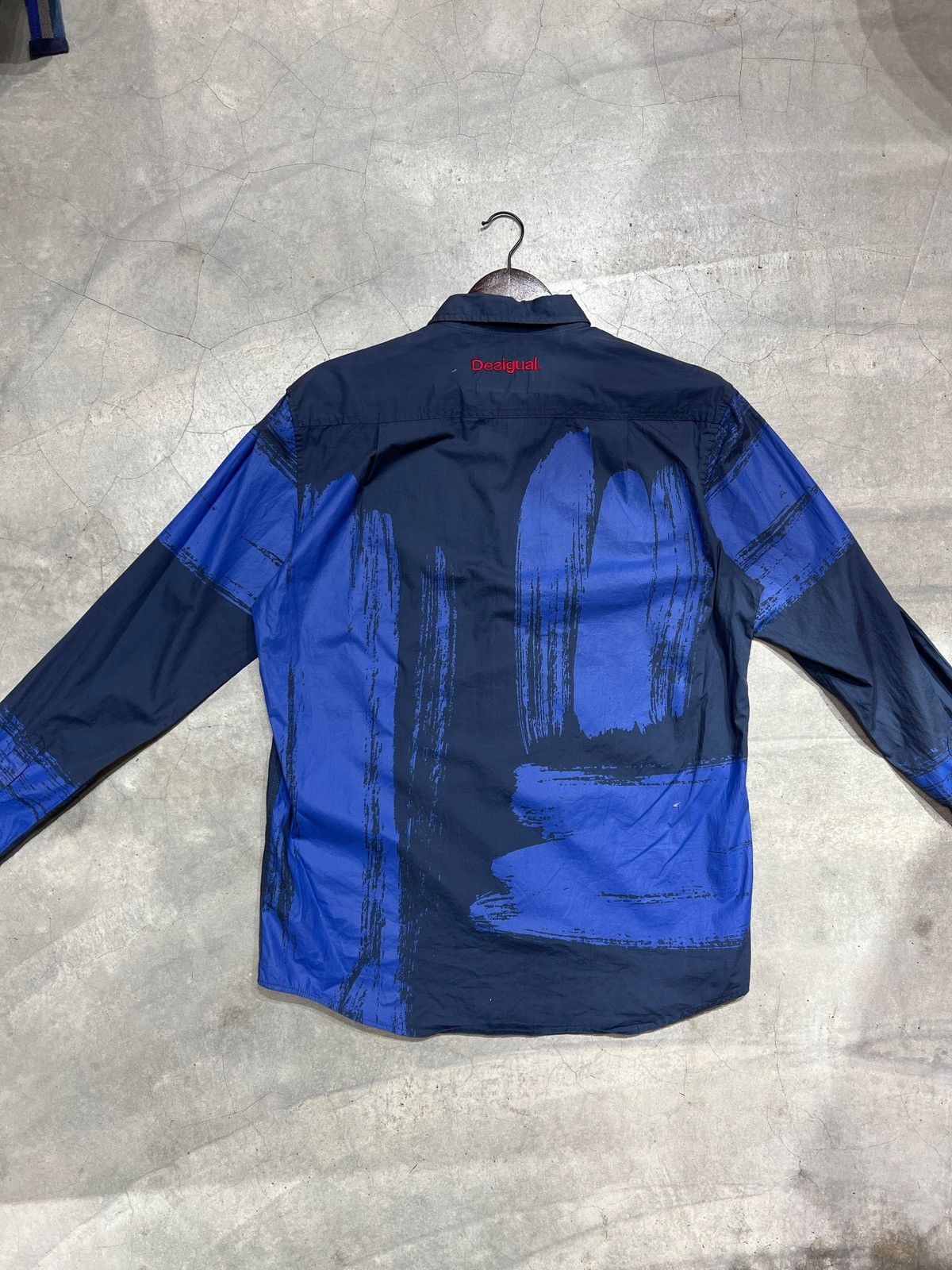 Desigual Desigual Navy & Cobalt Brushstroke L/S Shirt - XL (P24) Size US L / EU 52-54 / 3 - 2 Thumbnail
