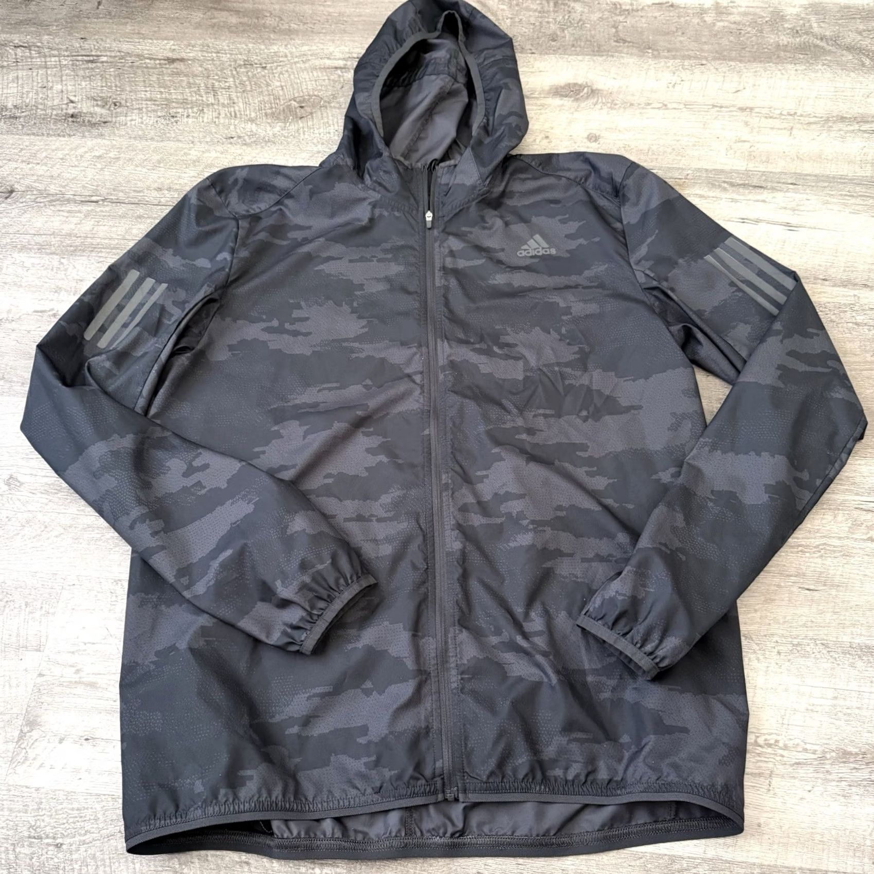 Adidas Adidas Super Lightweight Jacket Mens Medium Hooded Zip Camouflage Black Carbon CY5738 Size US M / EU 48-50 / 2 - 3 Thumbnail