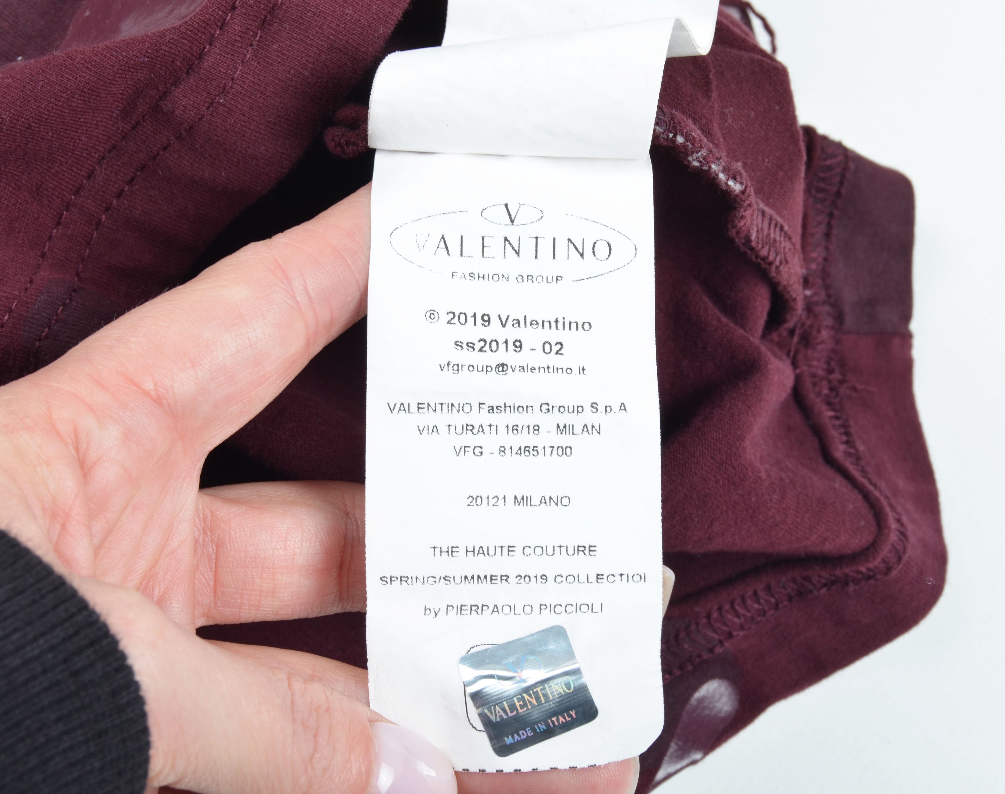 Valentino Valentino Burgundy Camo SS19 Short Sleeve Grunge T-shirt Size S / US 4 / IT 40 - 10 Thumbnail