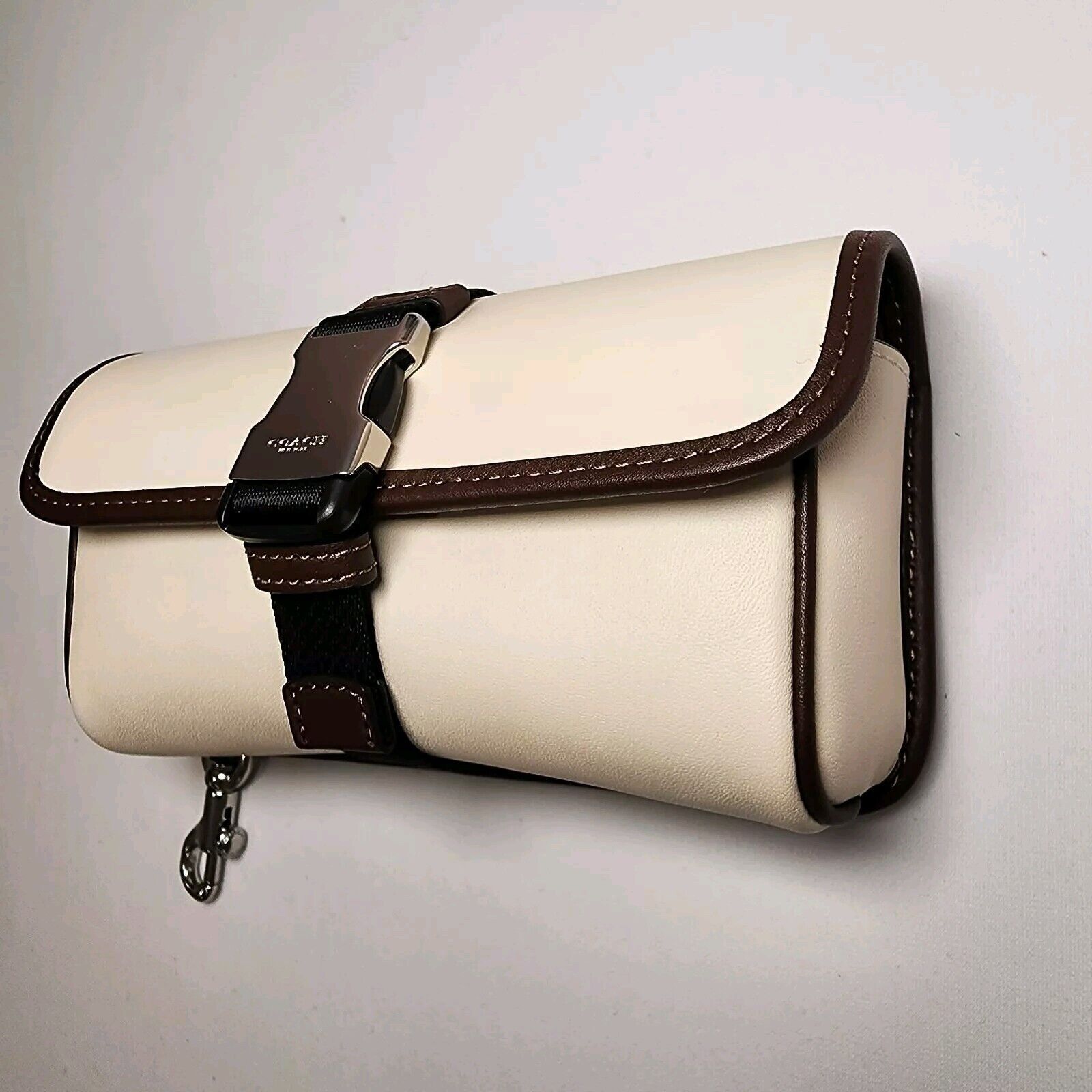 Coach NWT Coach CU238 Leather Racer Pouch In Chalk Maple Size ONE SIZE - 4 Thumbnail