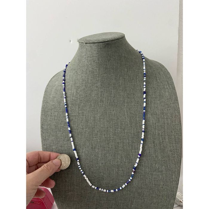Handmade Blue and white beaded necklace Grailed