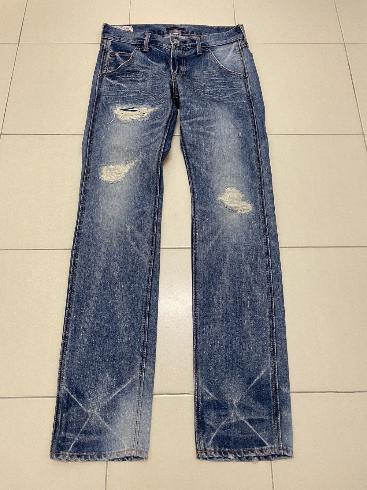 Japanese Brand Blue Way Japan Distressed Jeans Size US 30 / EU 46 - 1 Thumbnail