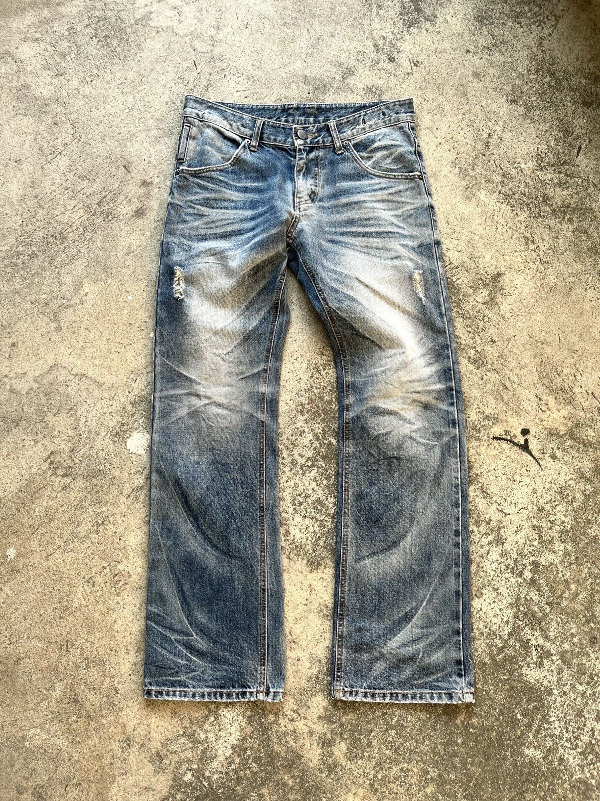 If Six Was Nine × Japanese Brand 💥Y2K Exotic Distressed denim // Improves jeans Size US 34 / EU 50 - 1 Thumbnail