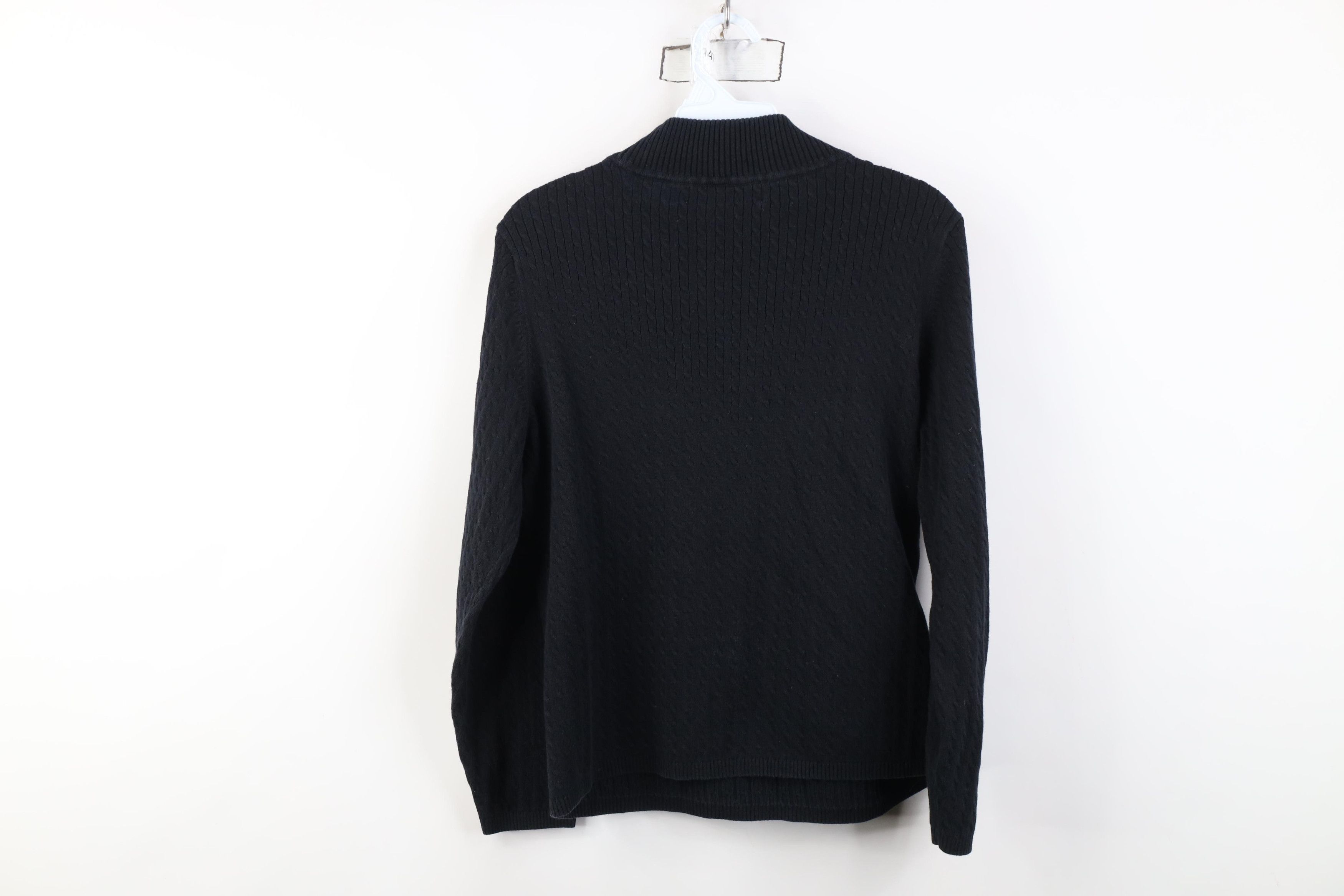 Vintage Vintage 90s Streetwear Cable Knit Mock Neck Sweater Black Size M / US 6-8 / IT 42-44 - 7 Thumbnail