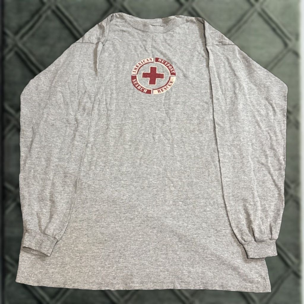Vintage VINTAGE American Outpost T-Shirt Long Sleeve Mens M Grey 90s Y2K Search & Rescue Size US M / EU 48-50 / 2 - 1 Thumbnail