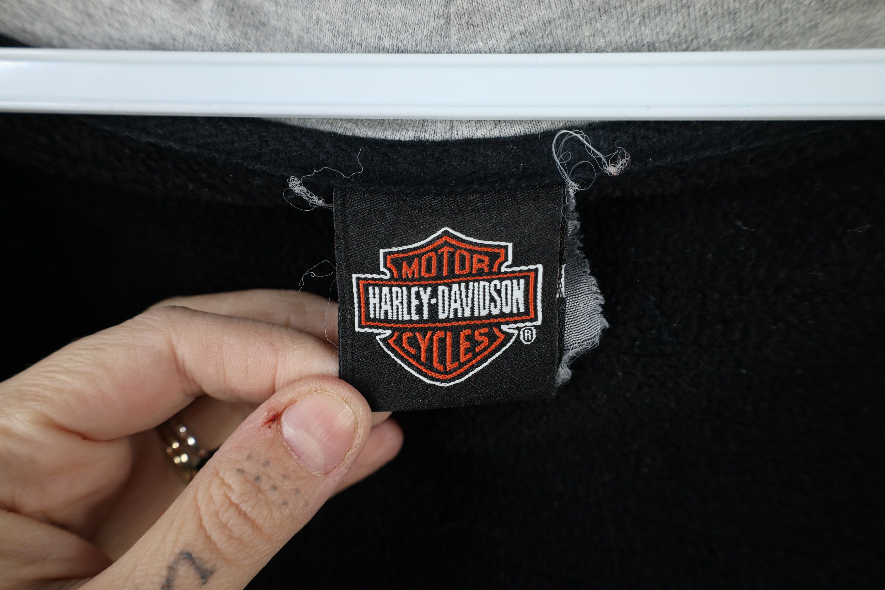Harley Davidson × Vintage Vintage Y2K Harley Davidson Flames Full Zip Hoodie Black Size 3XL / US 20-22 - 10 Thumbnail