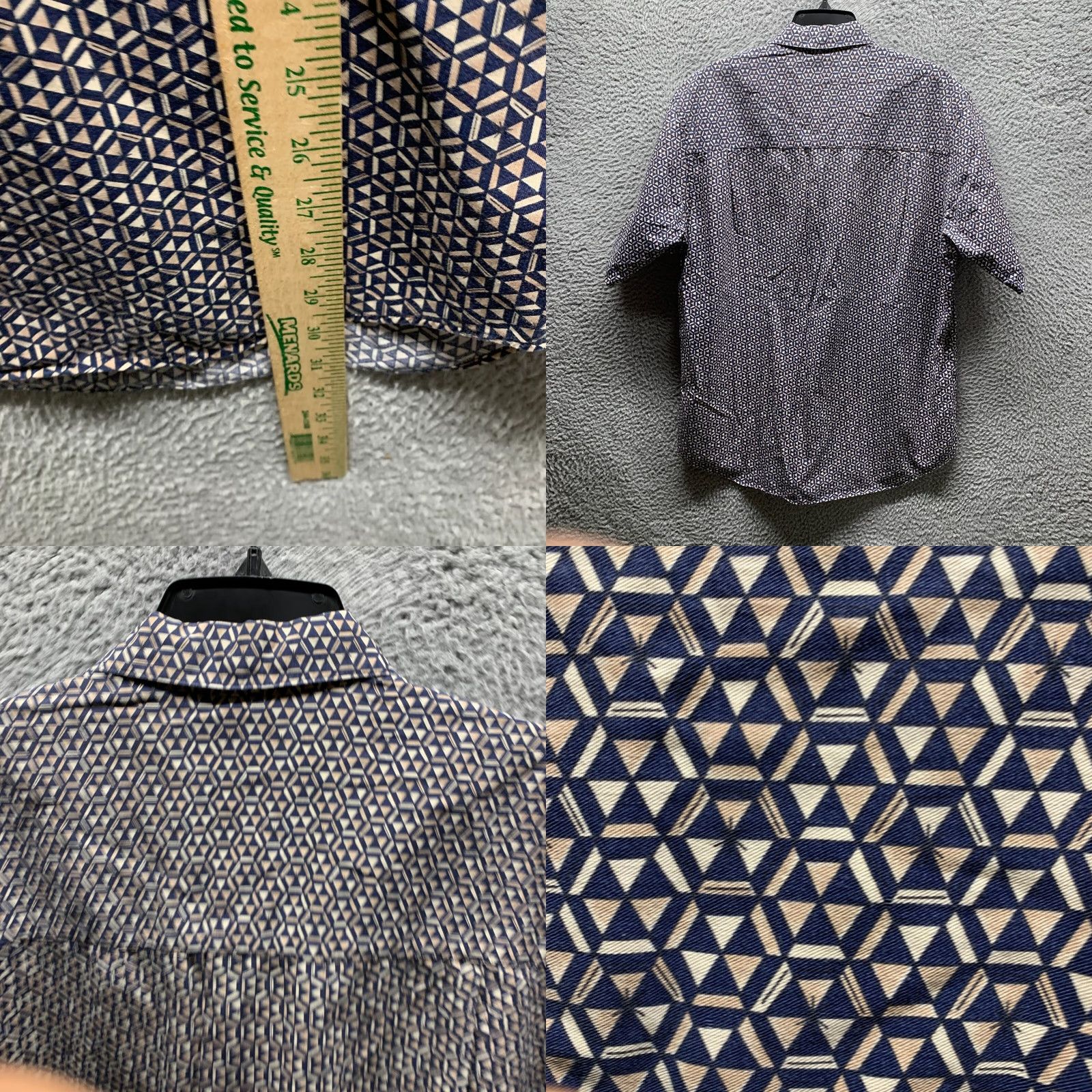 Murano VINTAGE Murano Shirt Mens Short Sleeve Button-Up Geometric Hawaiian Blue Brown 90s Style Medium Shirt Mens Dirty Size US M / EU 48-50 / 2 - 9 Thumbnail