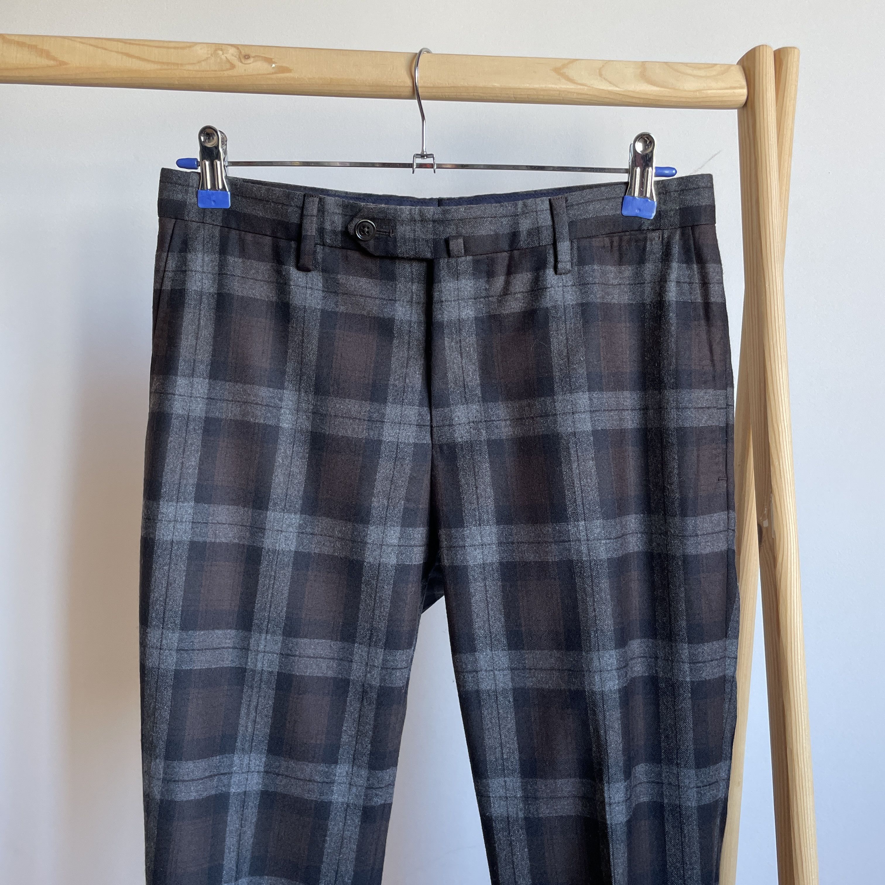 PT Torino PT01 Pantaloni Torino Cropped Plaid Slim Wool Dress Trousers Size US 30 / EU 46 - 3 Thumbnail