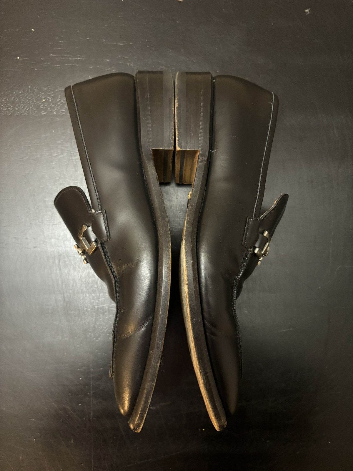 Gucci Gucci Vintage Horsebit Square Toe Loafers Black Size US 9.5 / EU 42-43 - 4 Thumbnail