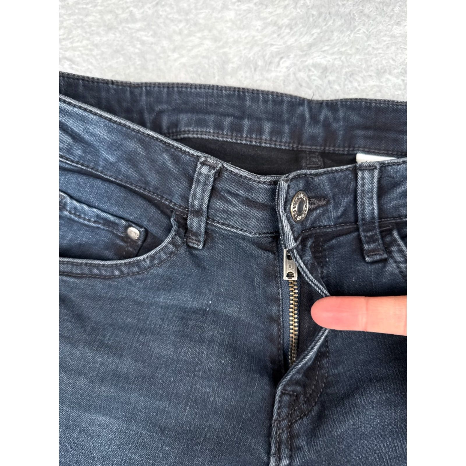 Denime &Denim Jeans Womens 27x25 Blue Denim Skinny Low Waist Dark Cotton Blend Size 27" / US 4 / IT 40 - 5 Thumbnail