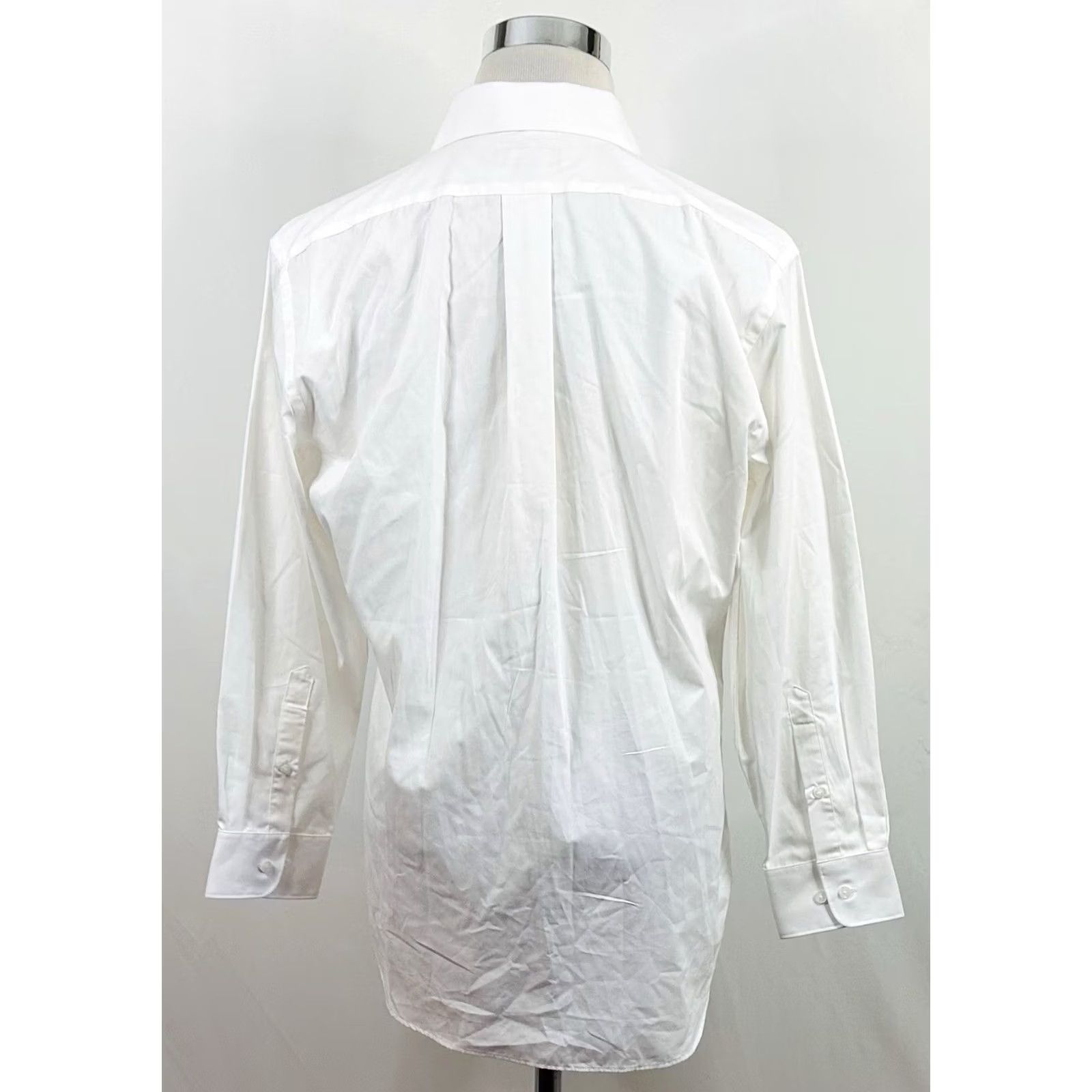 Vintage Bergamo New York Dress Shirt White Cotton 16 16.5 32/33 NWT Wrinkle Free Regular Mens Shirt Size 46R - 5 Thumbnail