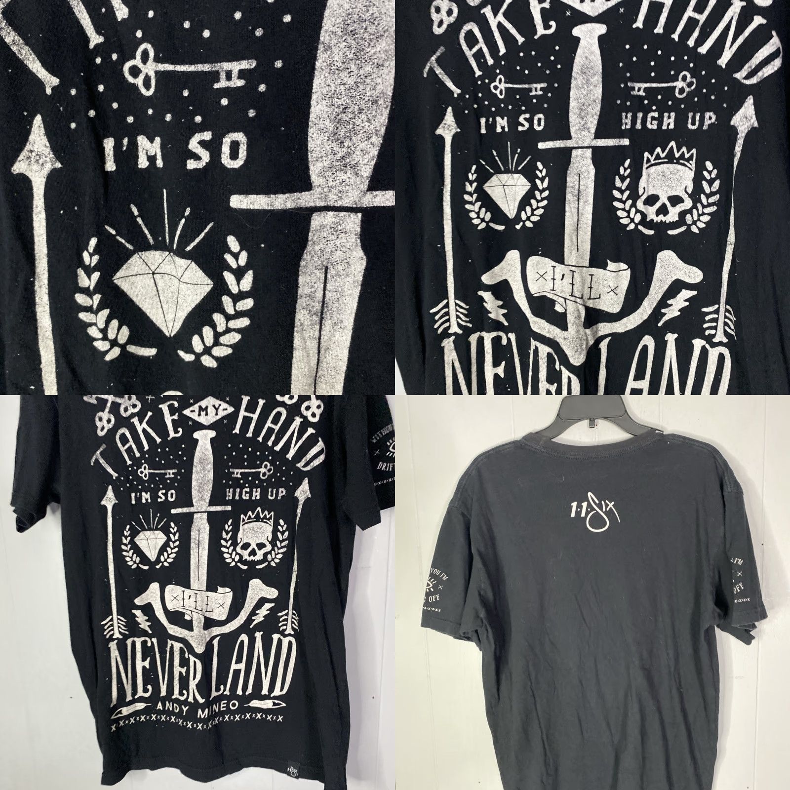 Everlane 11Six T-Shirt Mens Large L Neverland Tour Y2K Reach Records Music Band Black Size US L / EU 52-54 / 3 - 9 Thumbnail