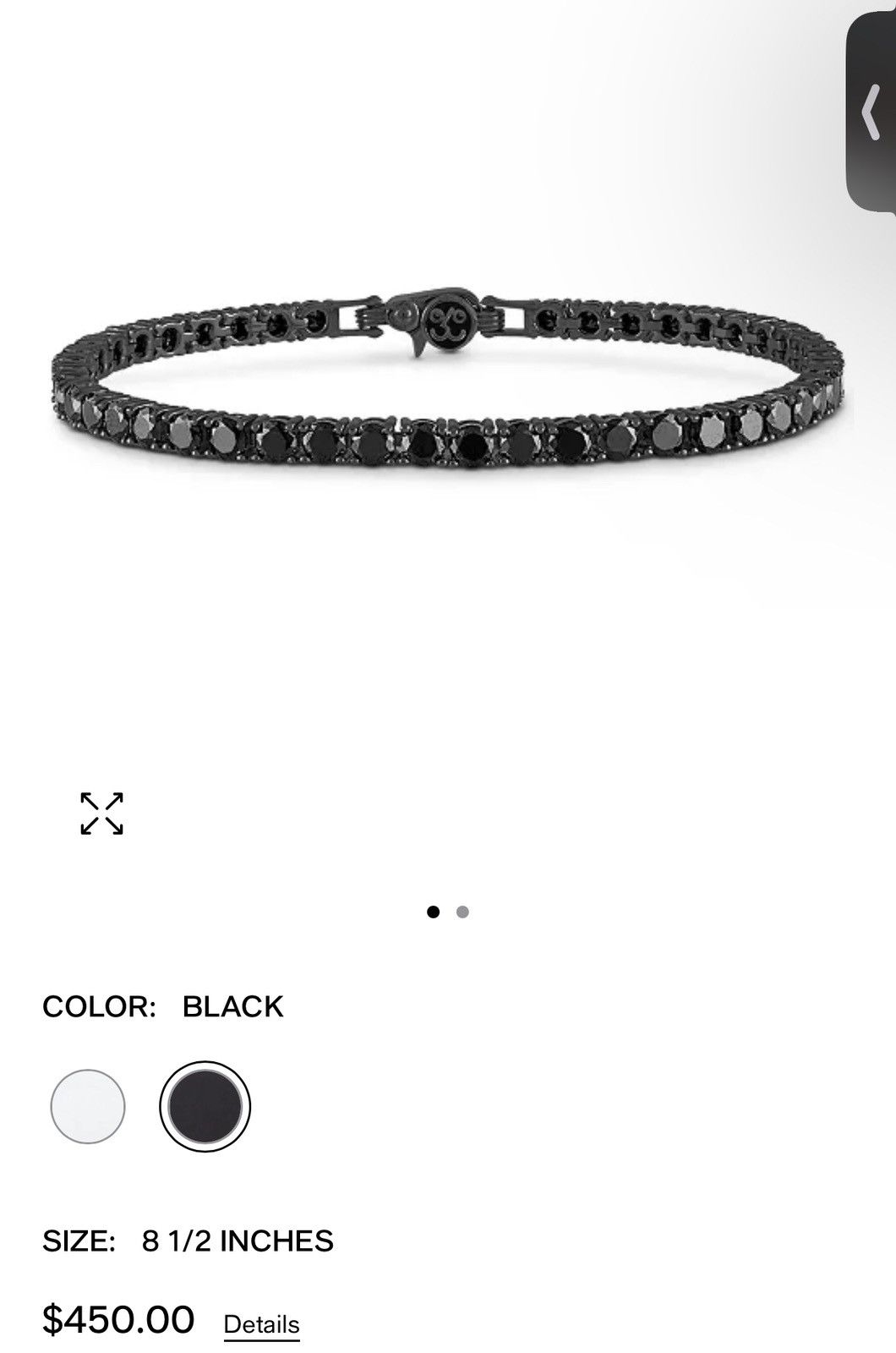 Esquire Esquire Black Cubic Zirconia Tennis Bracelet Size ONE SIZE - 1 Thumbnail