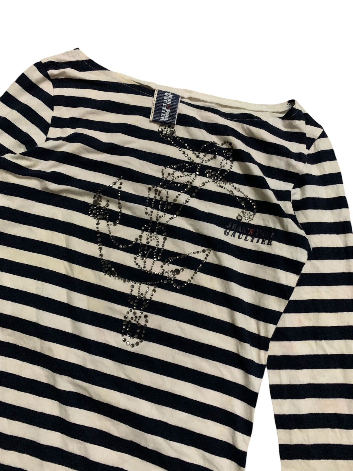 Jean Paul Gaultier 💥Final Drop💥Jean Paul Gaultier Navy Stripe Shirt Size XXS / US 00 / IT 34 - 2 Thumbnail