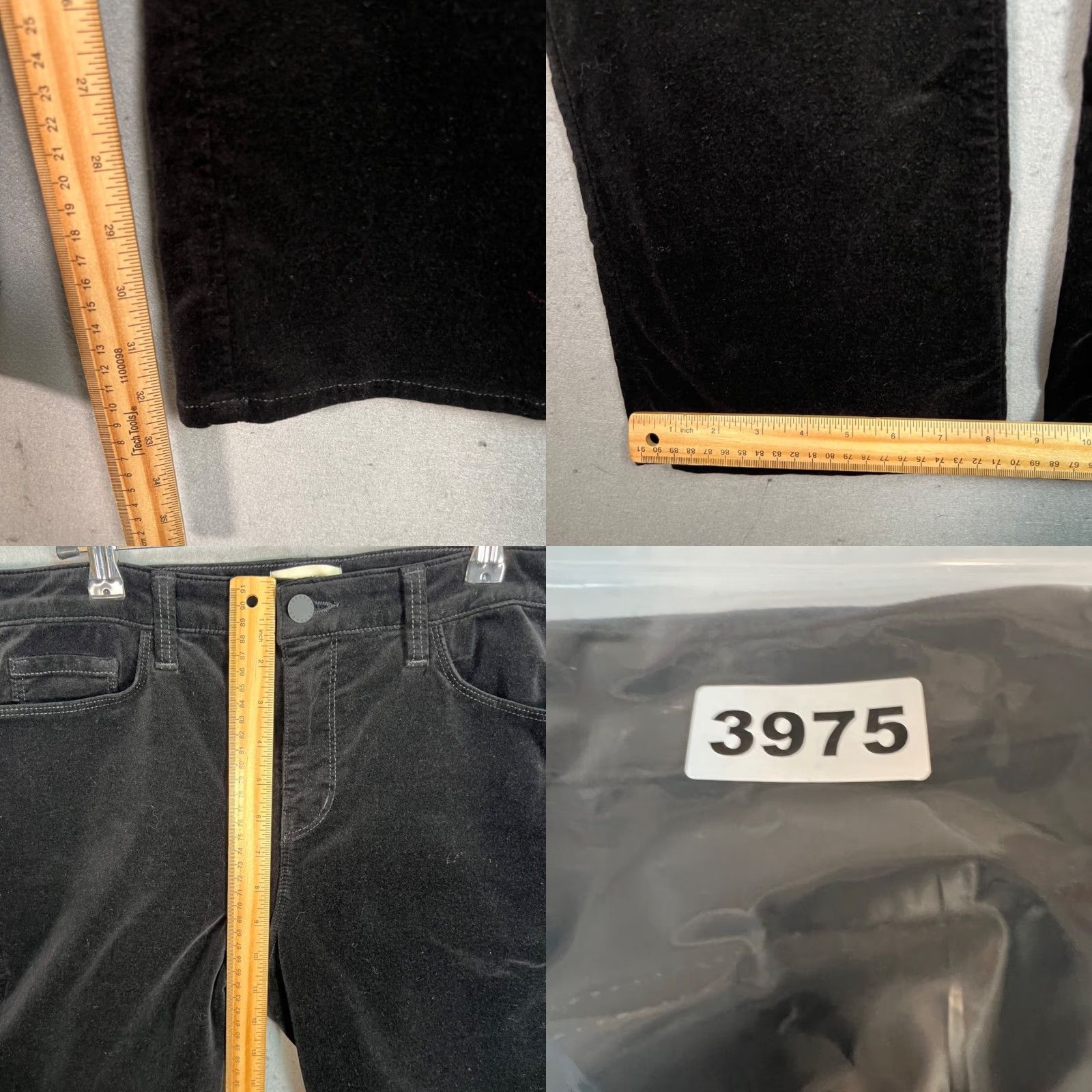 L'AGENCE L'Agence Womens High- Rise Velour Flare Pants Black Cotton Blend Size 29 Size 29" - 8 Thumbnail