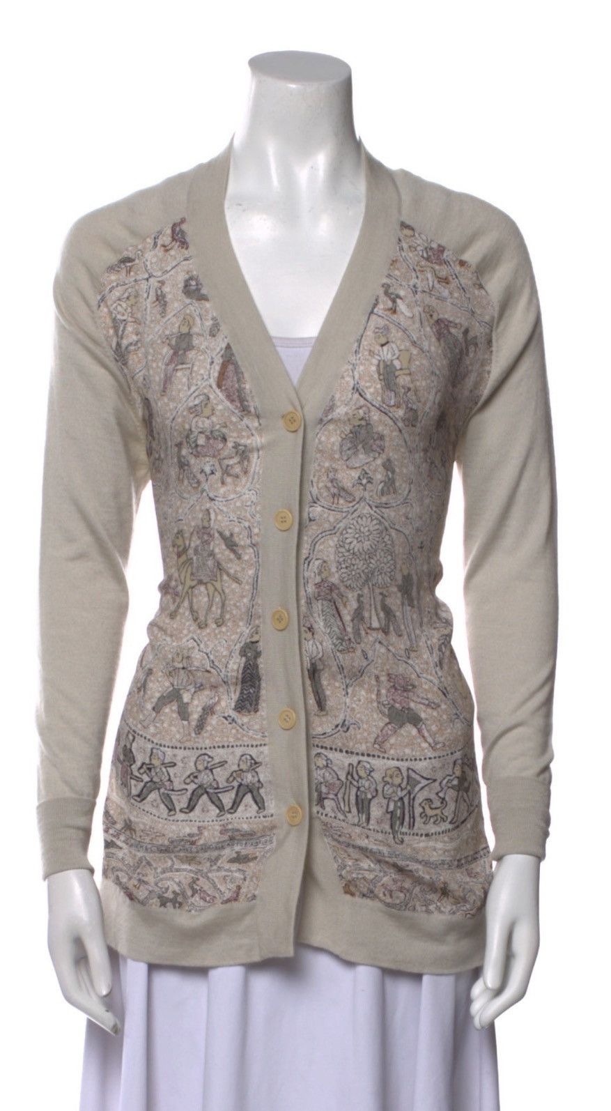 Hermes Hermès by Martin Margiela Silk Panel Cardigan / Longline Size S / US 4 / IT 40 - 1 Thumbnail
