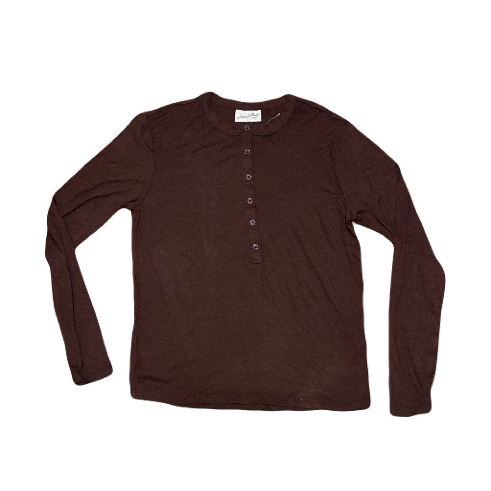 The Unbranded Brand Long Sleeve Top With 6 Buttons On it Size X-Large Brown Size XL / US 12-14 / IT 48-50 - 3 Thumbnail