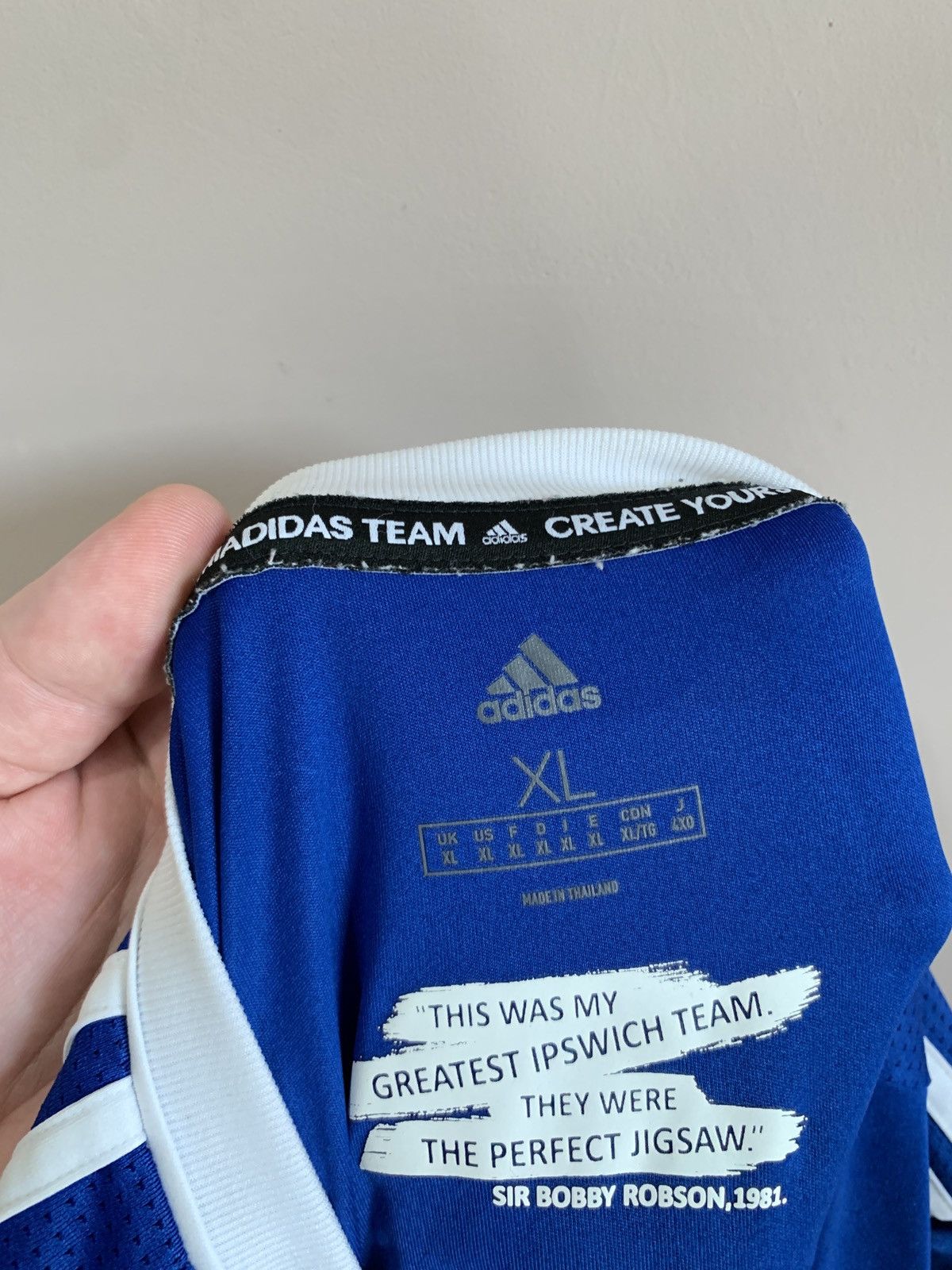 Adidas Ipswich Town Home Football Shirt Adidas Soccer Jersey Sz XL Size US XL / EU 56 / 4 - 12 Thumbnail