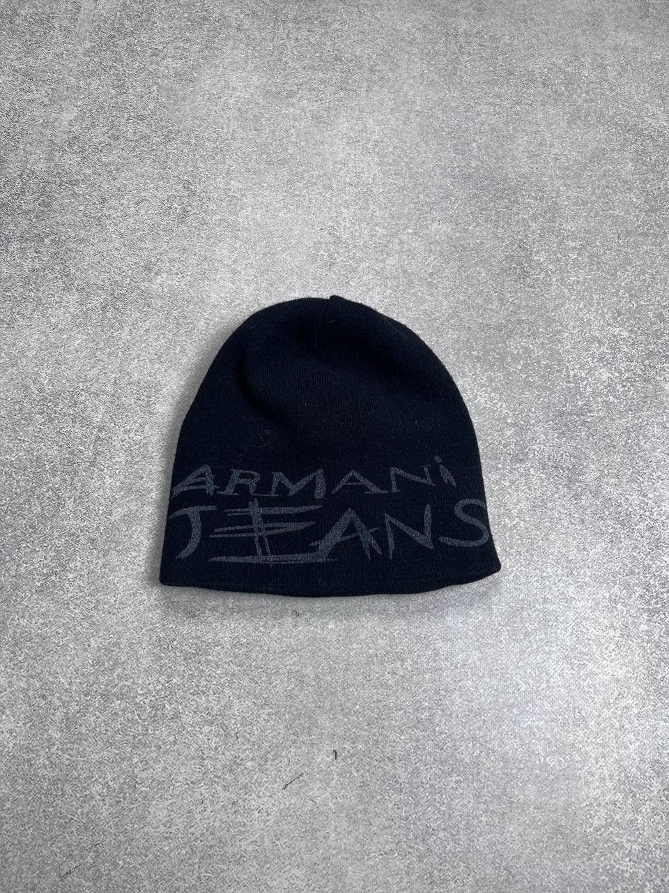Armani × Vintage Vintage Armani Jeans Big Logo Y2K Beanie Hat Os Size ONE SIZE - 2 Thumbnail