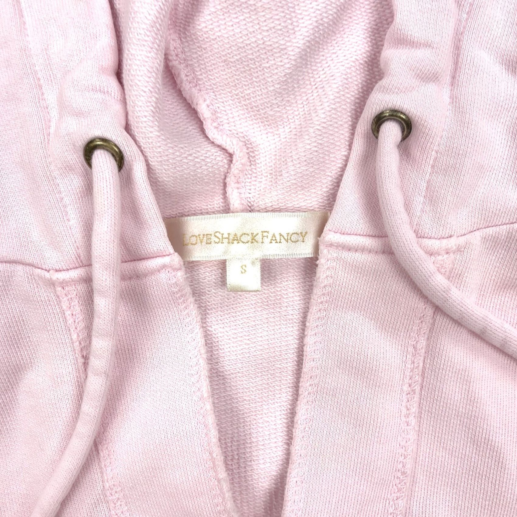 LoveShackFancy LoveShackFancy Hoodie Women Pink Sweatshirt Cropped Size S Kirby Puff Sleeve Hooded Pullover Casual Activewear Size S / US 4 / IT 40 - 3 Thumbnail
