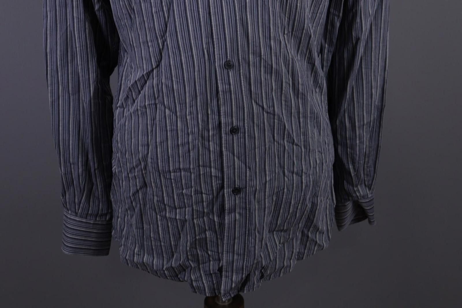 Ermenegildo Zegna Zegna City Blue Stripe Button Down Shirt Size 3 / M Size US M / EU 48-50 / 2 - 3 Thumbnail