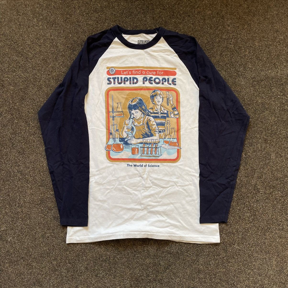 Vintage Vintage Y2K Stupid People Graphic Tee Raglan Faded Grunge M Size US M / EU 48-50 / 2 - 1 Thumbnail