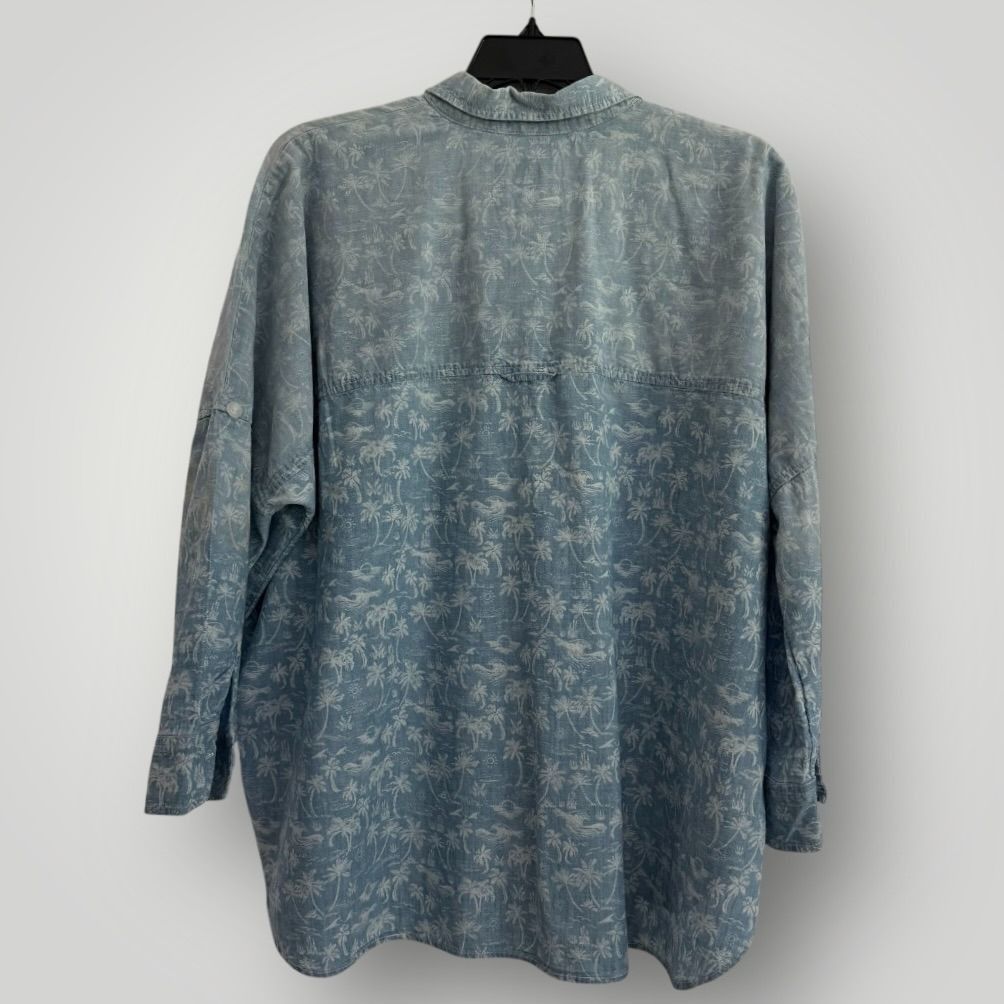 American Eagle Outfitters American Eagle Women's Palm Prints Chambray Shirt Small Size US S / EU 44-46 / 1 - 2 Thumbnail