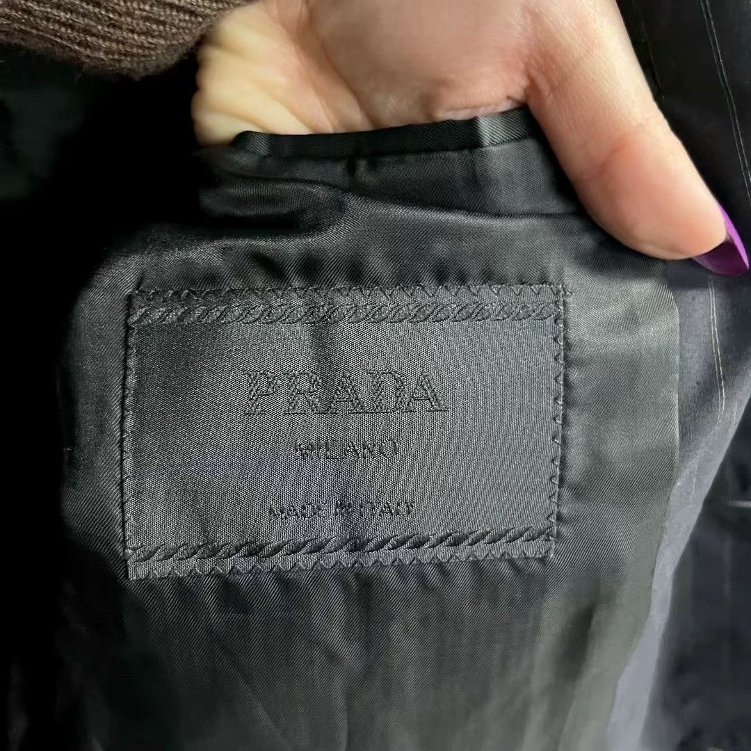Prada black striped evening suit jacket by prada Size US L / EU 52-54 / 3 - 3 Thumbnail