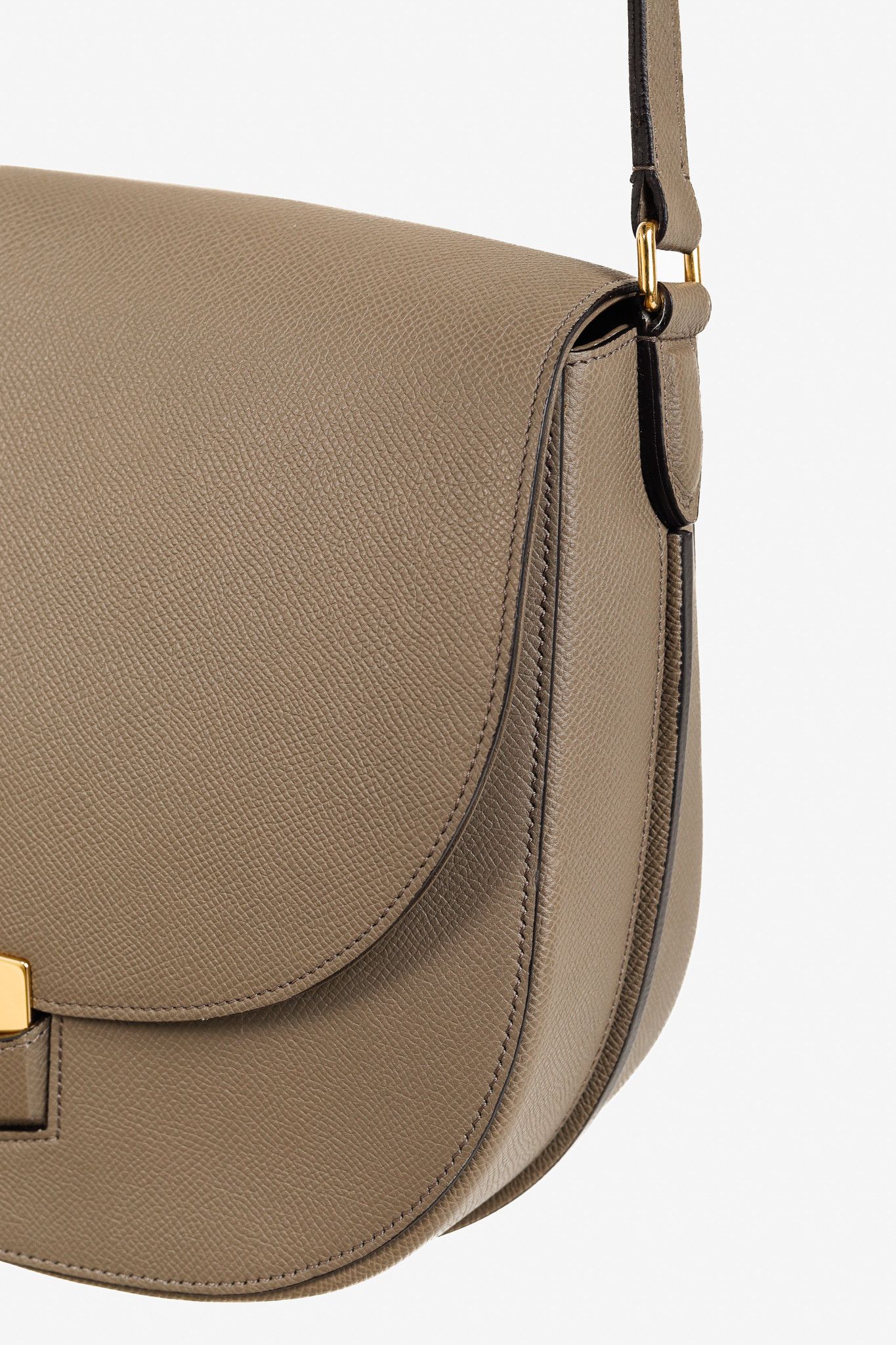 Celine Celine Medium Trotteur Taupe Grained Calfskin Crossbody Size ONE SIZE - 8 Thumbnail