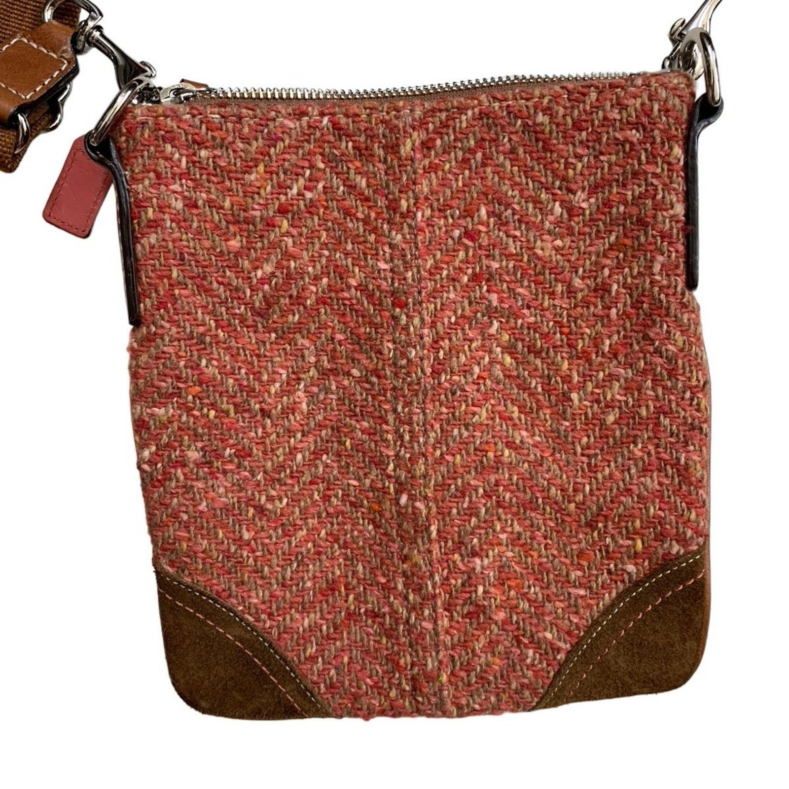 Coach Coach Kitt Crossbody Messenger weed Wool Suede Leather Trim Size ONE SIZE - 3 Thumbnail