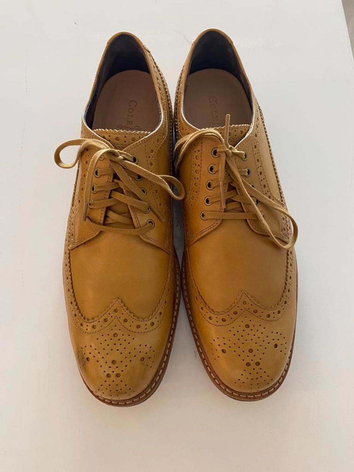Florsheim COLE HAAN Size 10 Tan Brogues Leather Brogue Lace Up Shoes Size US 10 / EU 43 - 1 Thumbnail