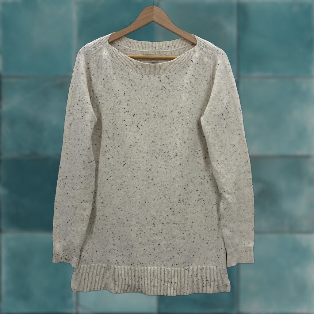 Loft LOFT Womens Sweater Crew Neck White Speckled Long Sleeve Knit Pullover Medium Size M / US 6-8 / IT 42-44 - 1 Thumbnail