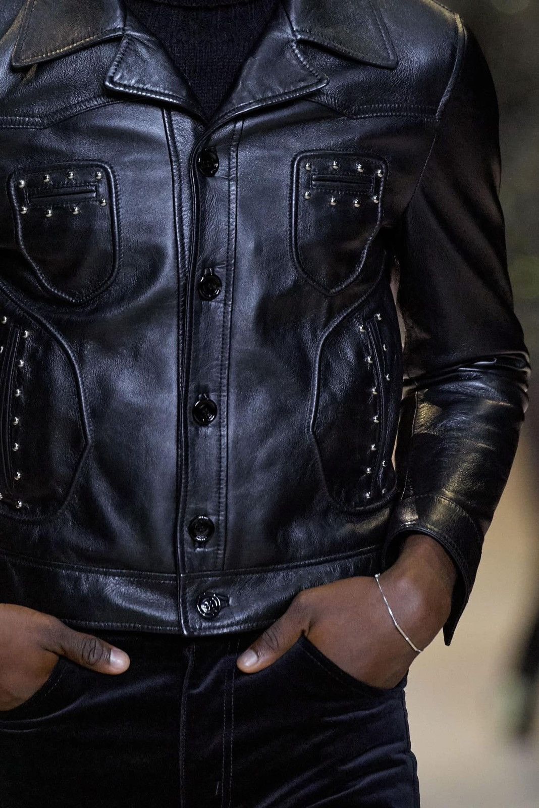 Celine FW20 Celine Hedi Slimane studded leather jacket 54 blouson Size US L / EU 52-54 / 3 - 19 Thumbnail