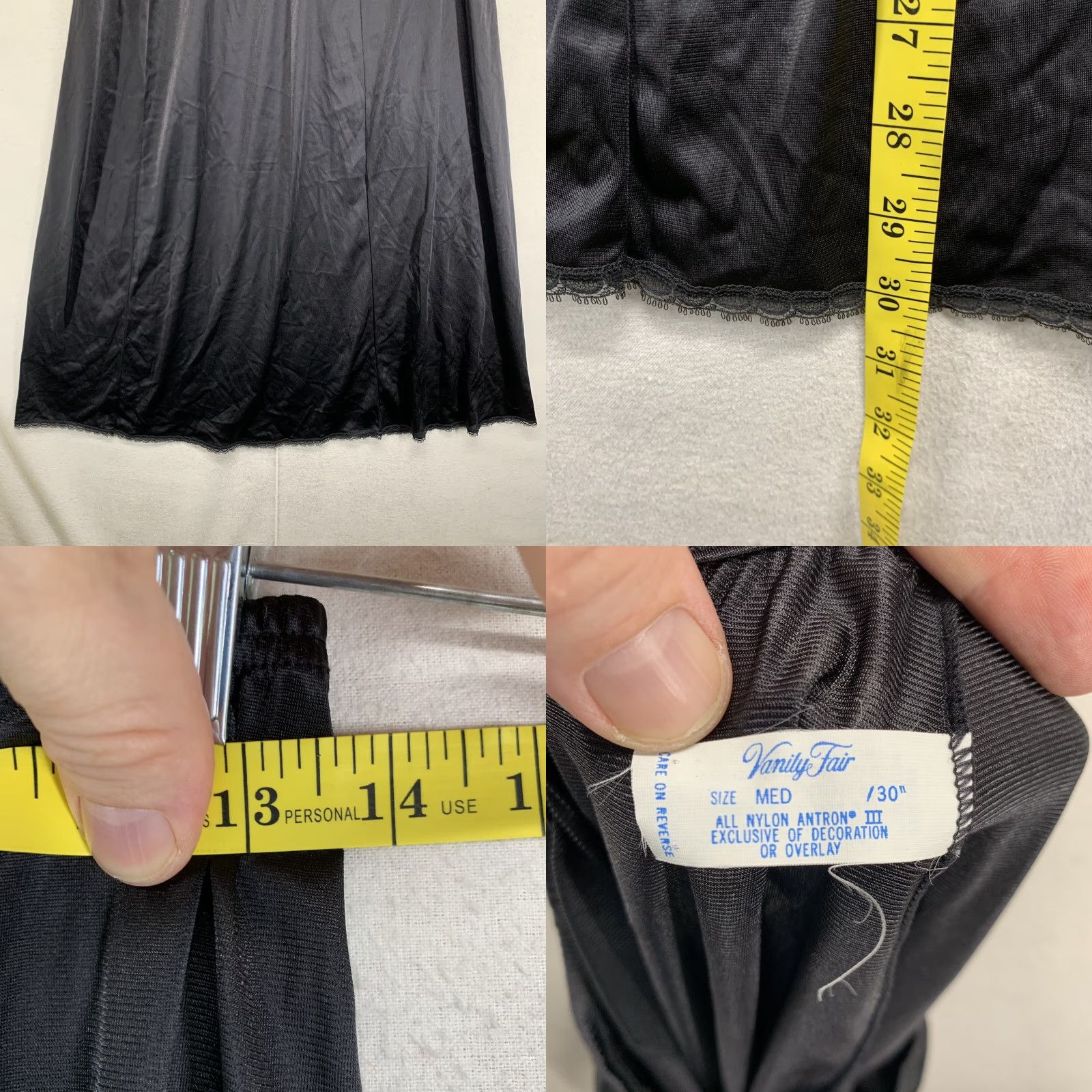 Vintage VINTAGE Vanity Fair Women's Slip Black Nylon 1970s Medium 30in Rockabilly Made in USA Size ONE SIZE - 8 Thumbnail