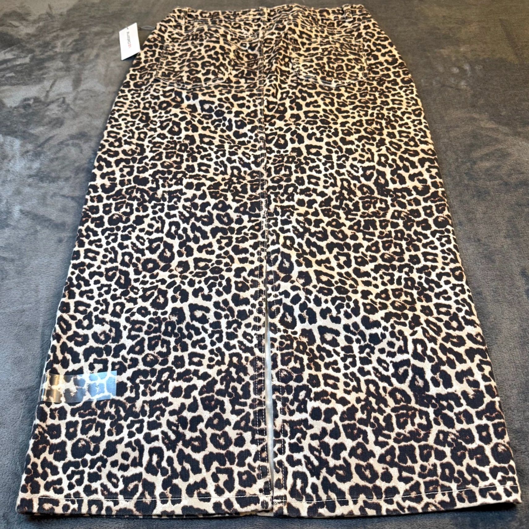 Liz Claiborne Liz Claiborne Leopard Print Denim Midi Skirt Womens 4 30x34" NWT Brown Animal Print Denim Skirt Casual Womens Size 27" / US 4 / IT 40 - 5 Thumbnail
