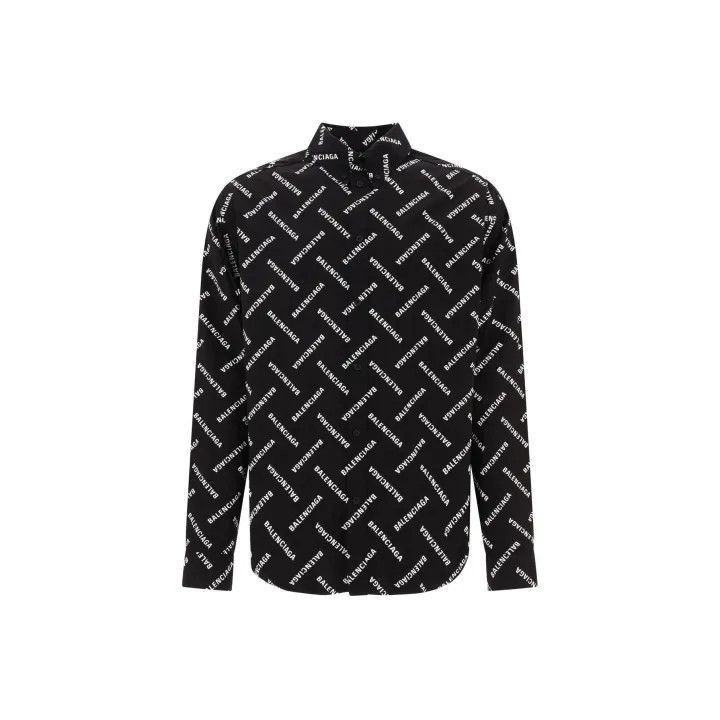 Balenciaga Balenciaga Balenciaga Black Printed Long Sleeve Shirt -250 Size US M / EU 48-50 / 2 - 1 Thumbnail