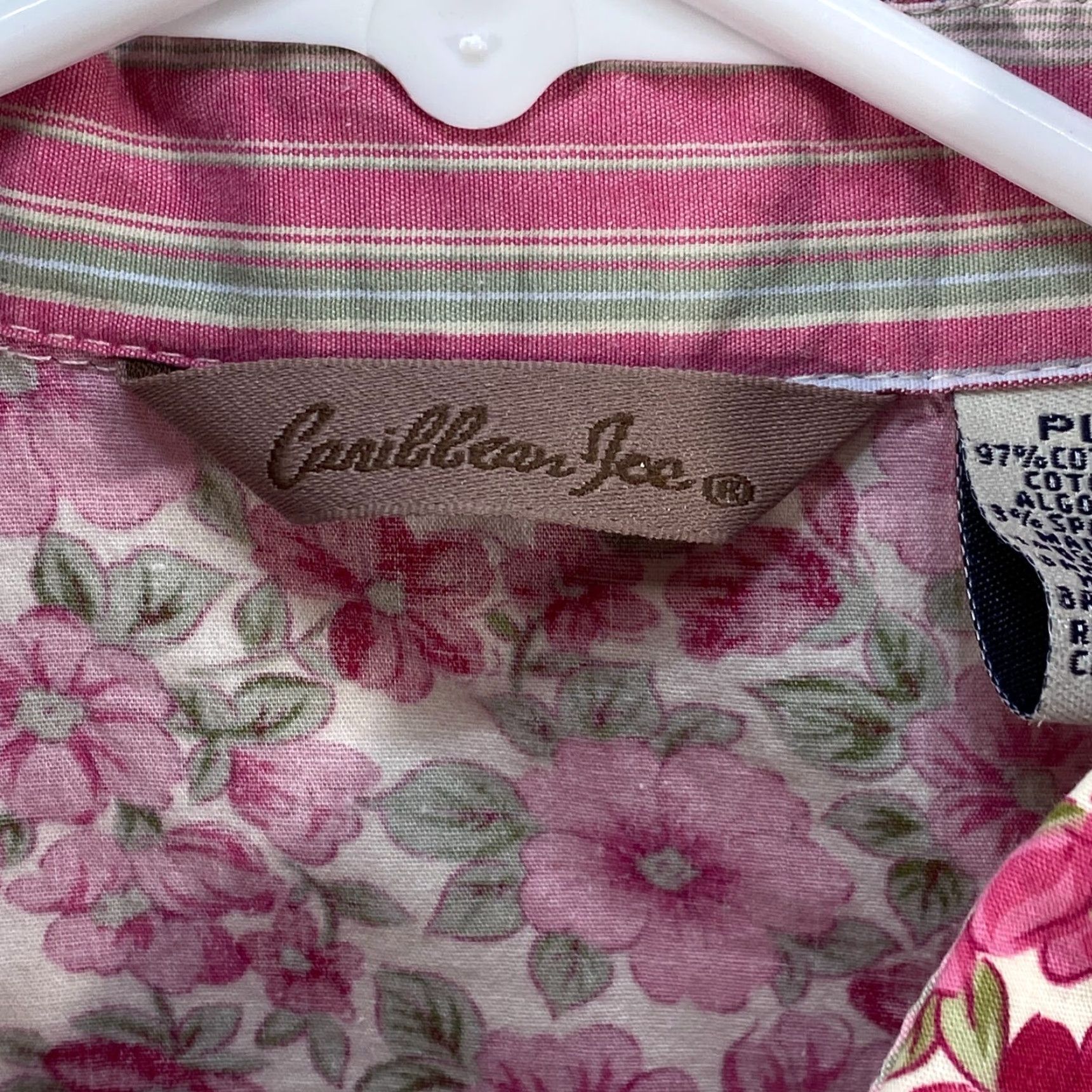 Pinko Caribbean Joe Shirt Womens Petite Large PL Pink Floral Button Up Long Sleeve Size L / US 10 / IT 46 - 6 Thumbnail