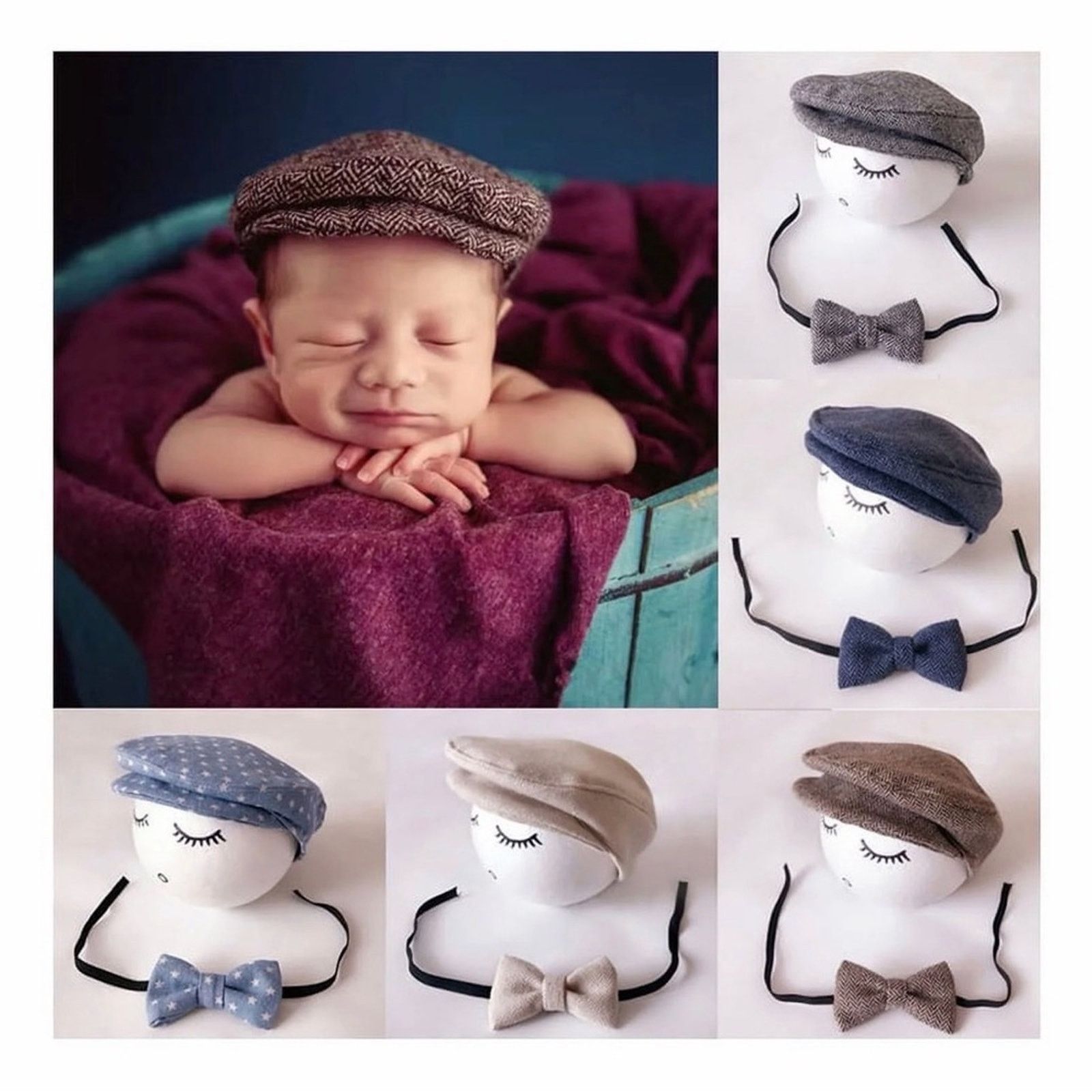 Other New Classic Herringbone Kids Flat Cap and Bow Tie Set Size ONE SIZE - 1 Thumbnail