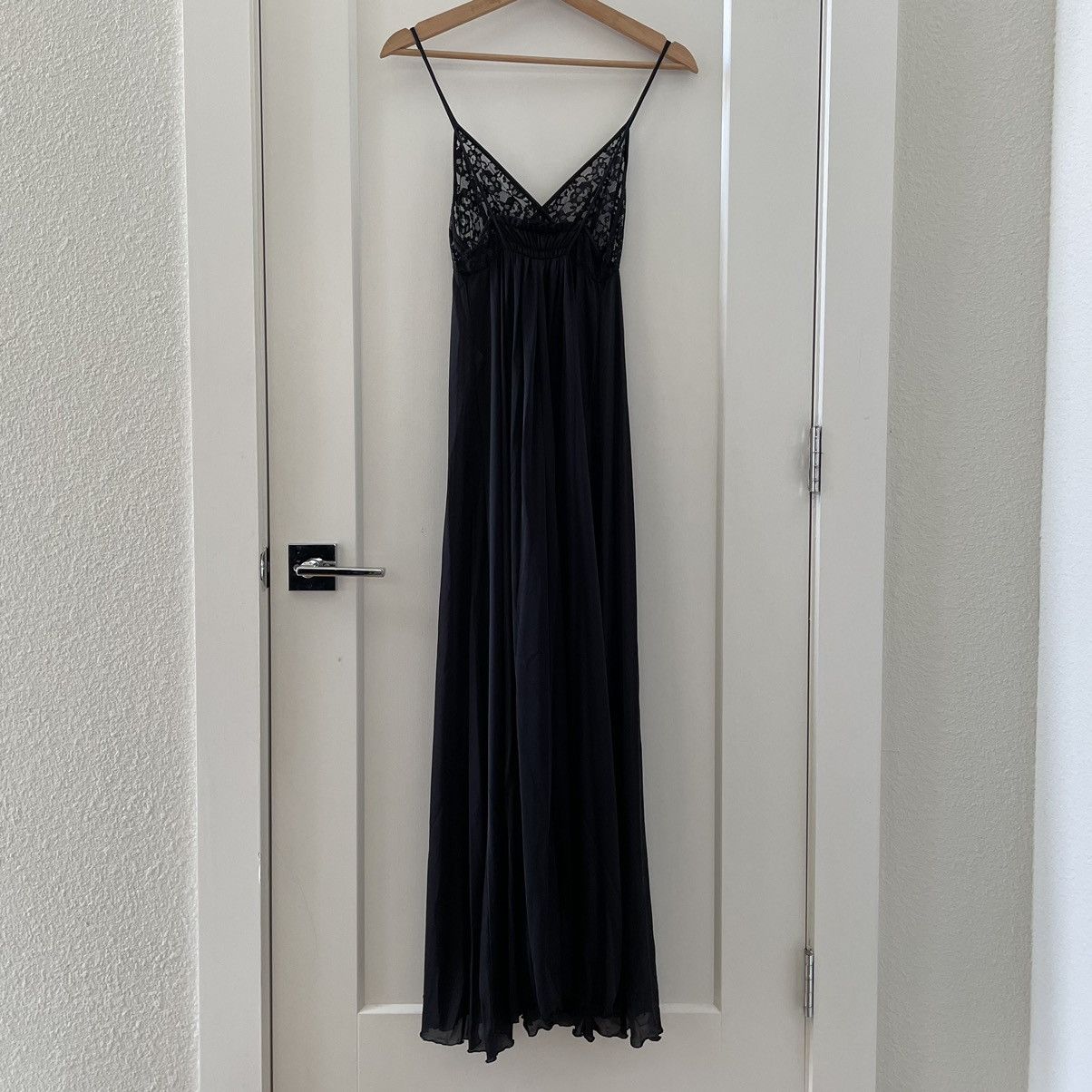Vintage OLGA VINTAGE NIGHTGOWN Black Maxi Full Slip Dress Sexy Long Size S / US 4 / IT 40 - 2 Thumbnail