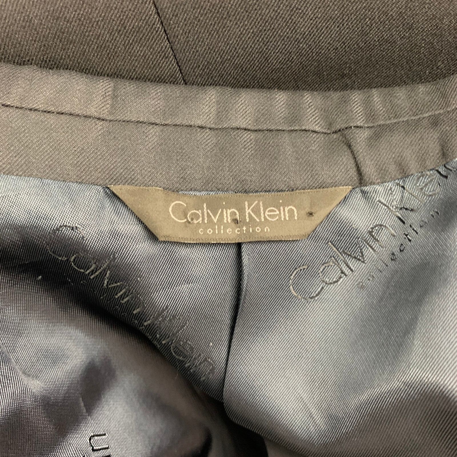 Calvin Klein CALVIN KLEIN COLLECTION Size 40 Navy Wool Tuxedo Sport Coat Size 40R - 8 Thumbnail