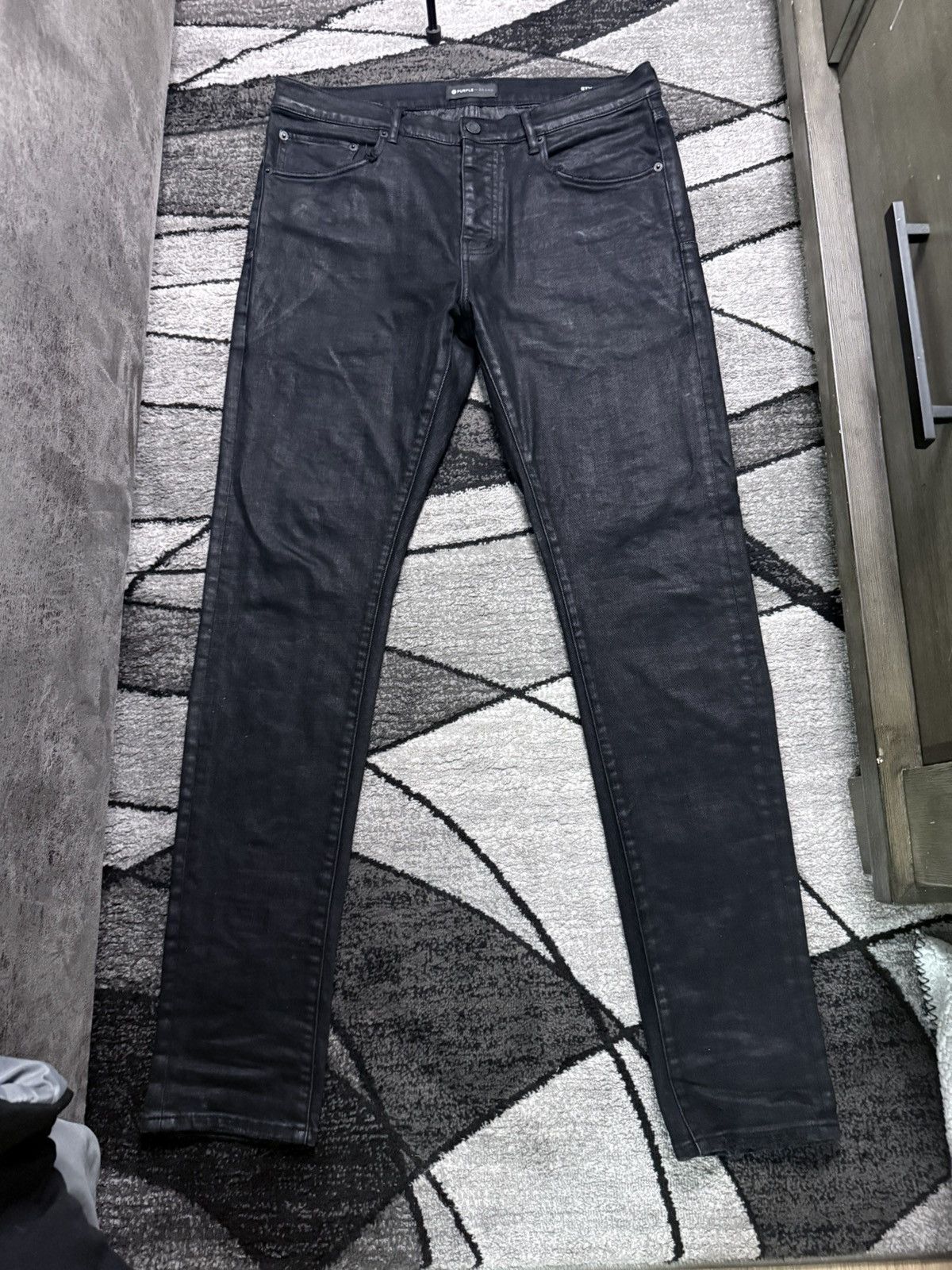 Waxed Black Purple Brand Jeans