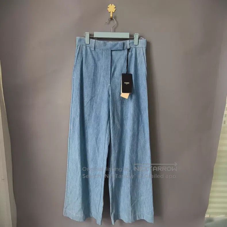 Fendi Fendi Double F lightweight wide-leg denim pants Size 26" / US 2 / IT 38 - 1 Thumbnail