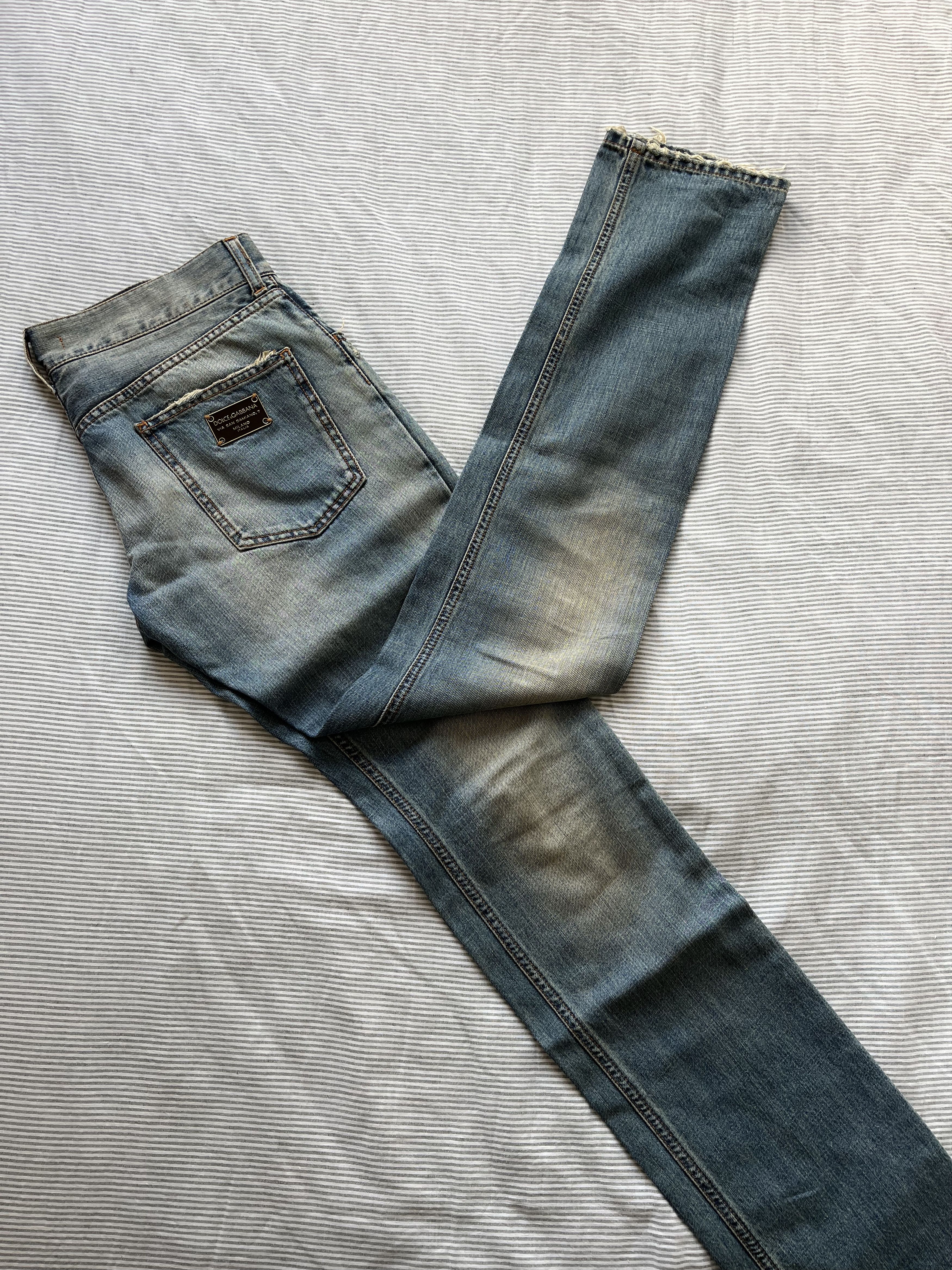 Dolce & Gabbana Dolce & Gabbana Light Wash Distressed Denim Jeans Size US 30 / EU 46 - 1 Thumbnail