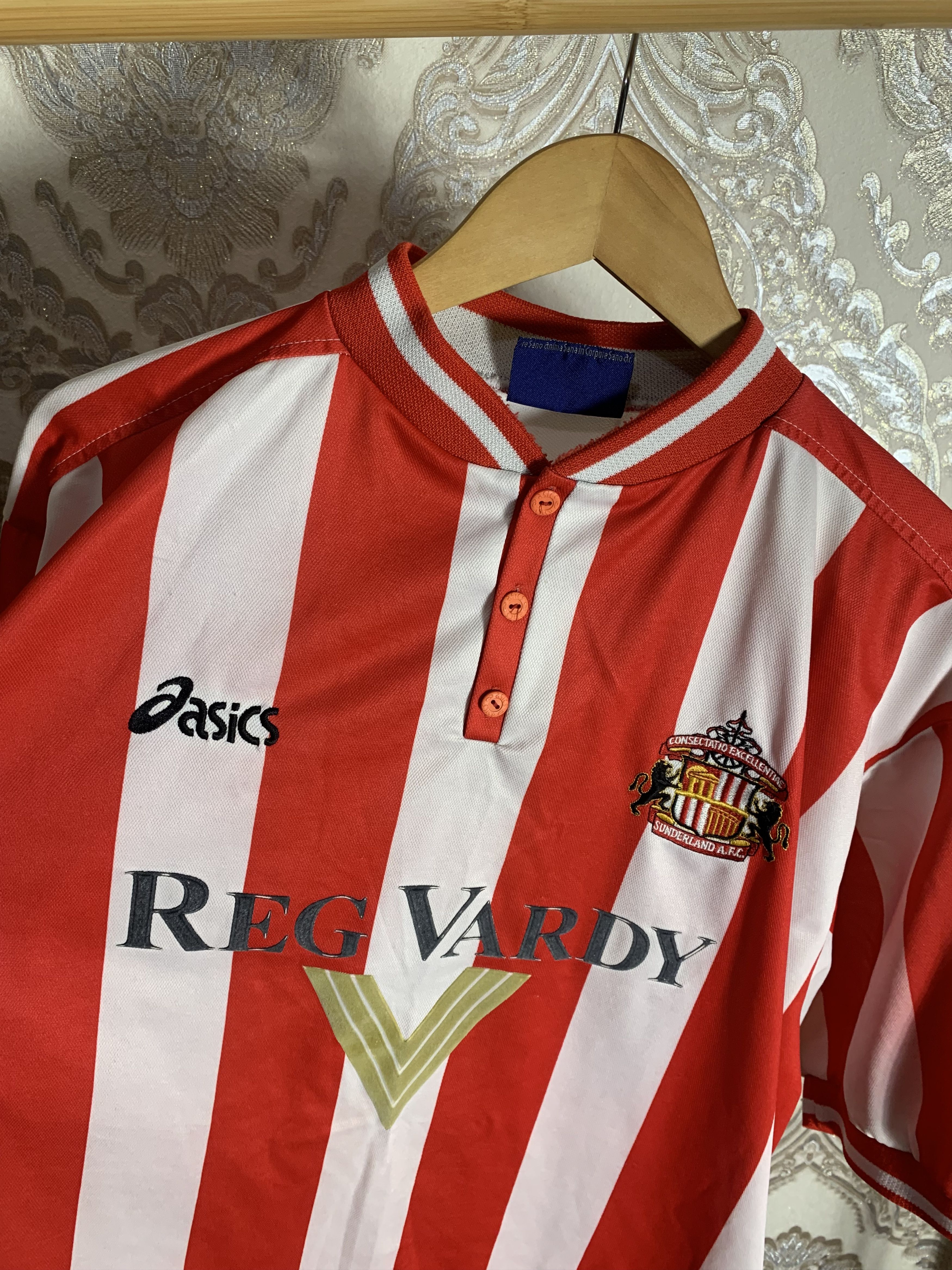 Asics VINTAGE ASICS FC SUNDERLAND ENGLAND RETRO SOCCER JERSEY 90s Size US XXL / EU 58 / 5 - 4 Thumbnail