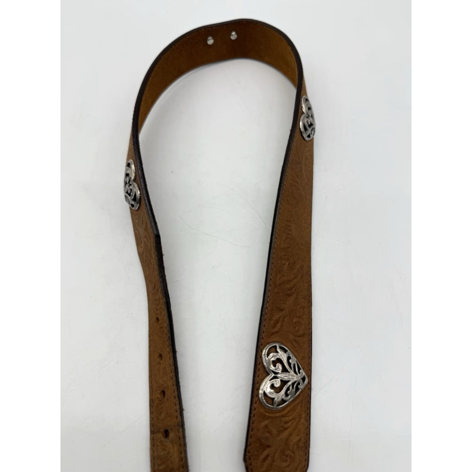 Vintage VINTAGE Justin Belt Women Leather Brown Heart Floral Pattern Size 28 Western USA Mens no Size 4XL / US 24-26 - 3 Thumbnail