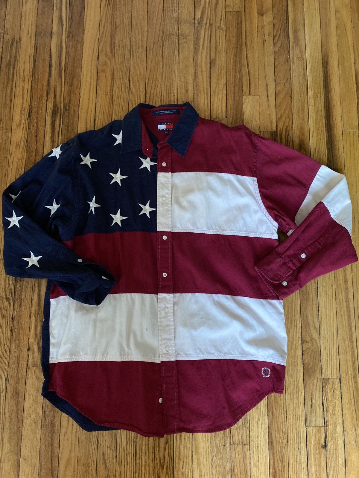 Tommy Hilfiger Tommy Hilfiger American Flag Shirt button up Large vintage Size US L / EU 52-54 / 3 - 1 Thumbnail