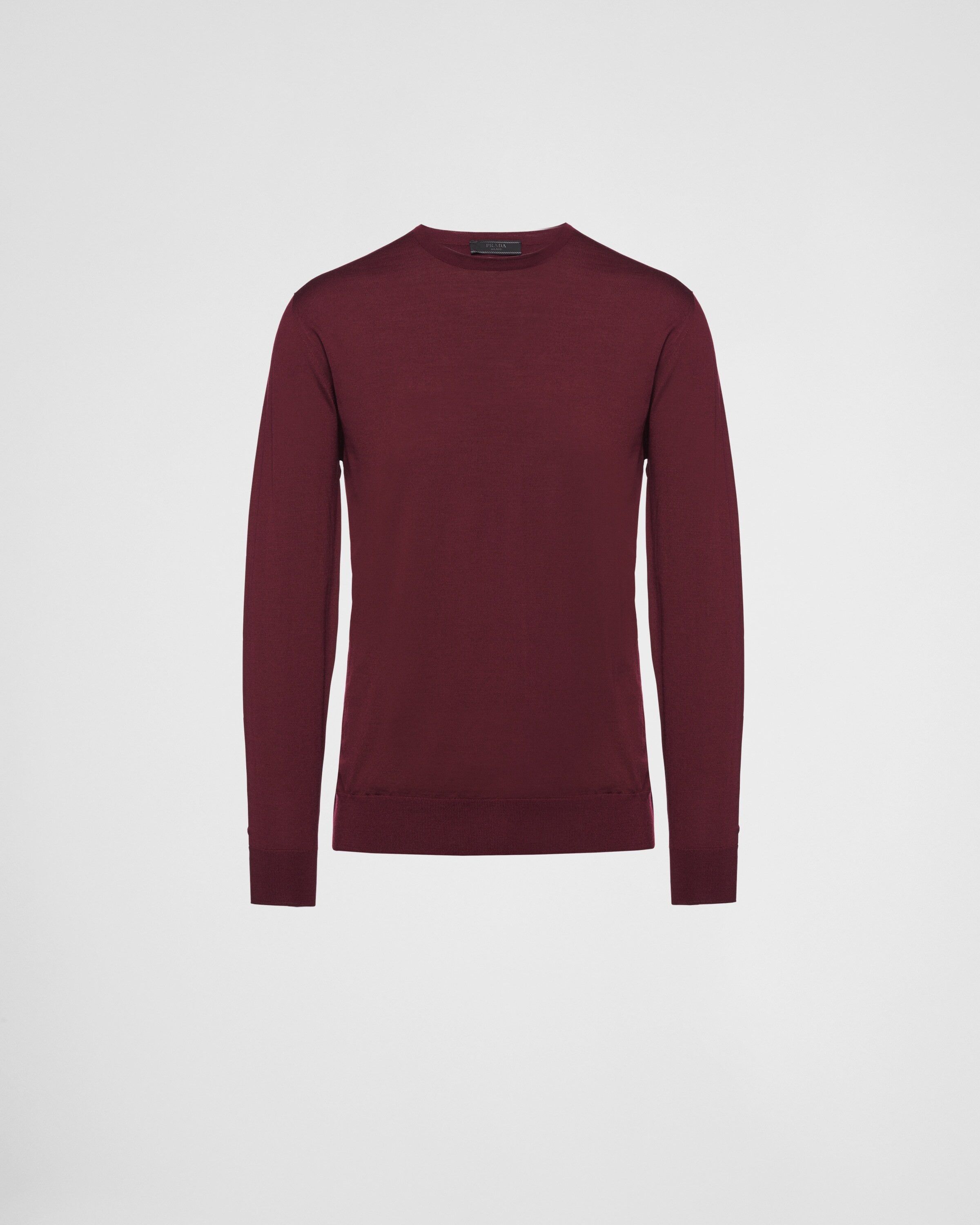 Prada o1bcso1str1025 Superfine Wool Sweater in Burgundy Size US L / EU 52-54 / 3 - 1 Thumbnail